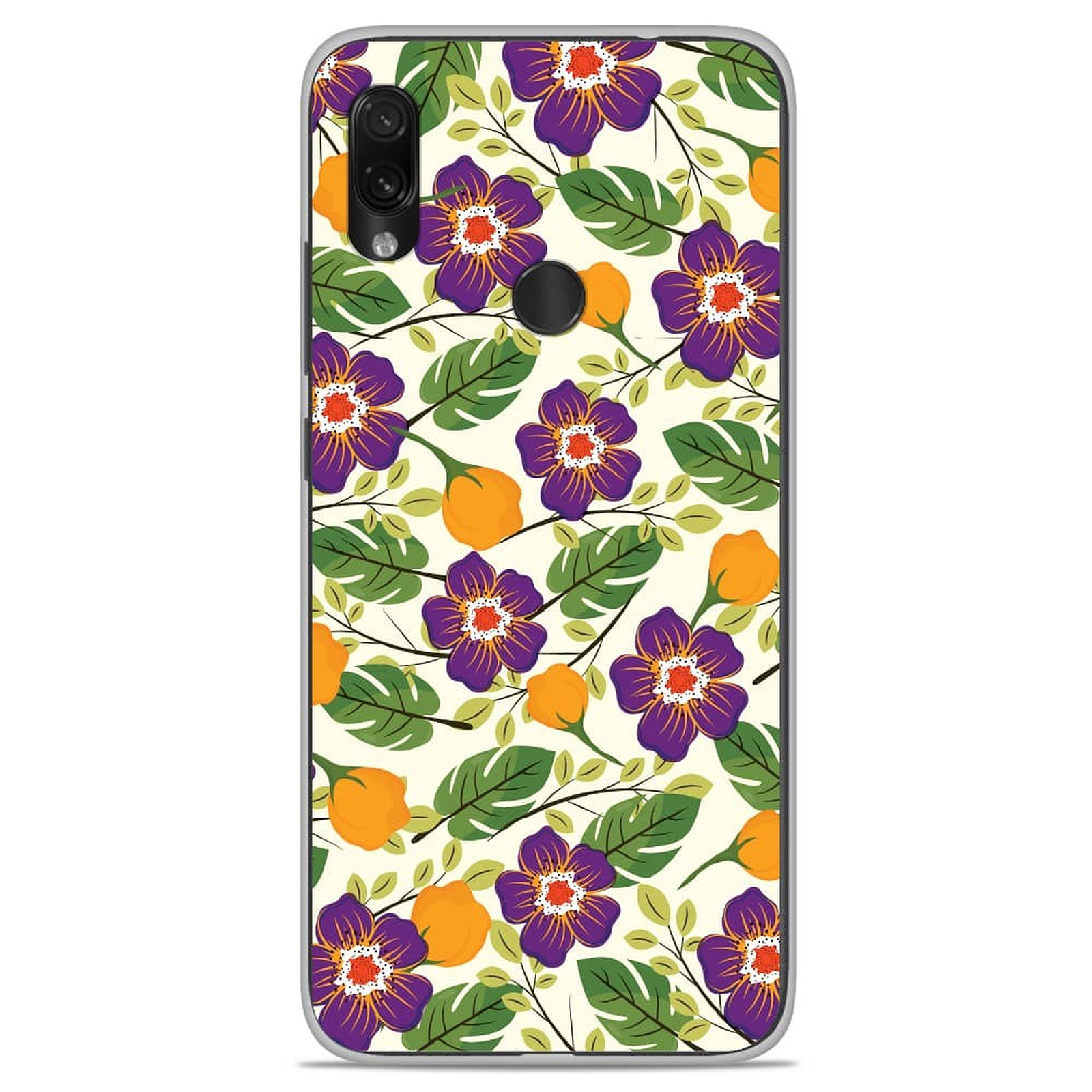 1001 Coques Coque silicone gel Xiaomi Redmi Note 7 / Note 7 Pro motif Fleurs Violettes - Coque telephone 1001Coques