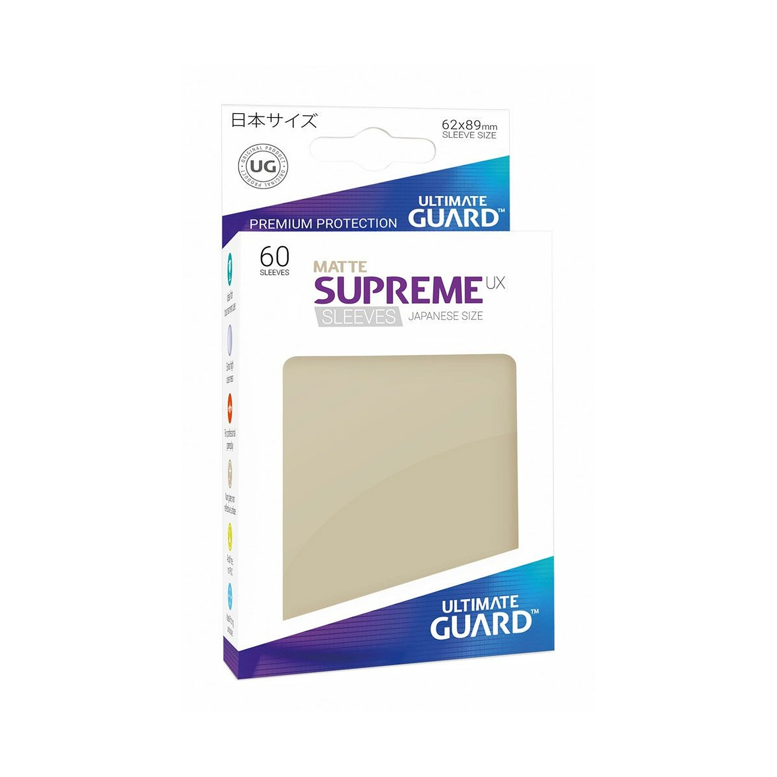 Ultimate Guard - 60 pochettes Supreme UX Sleeves format japonais Sable Mat - Accessoire jeux Ultimate Guard