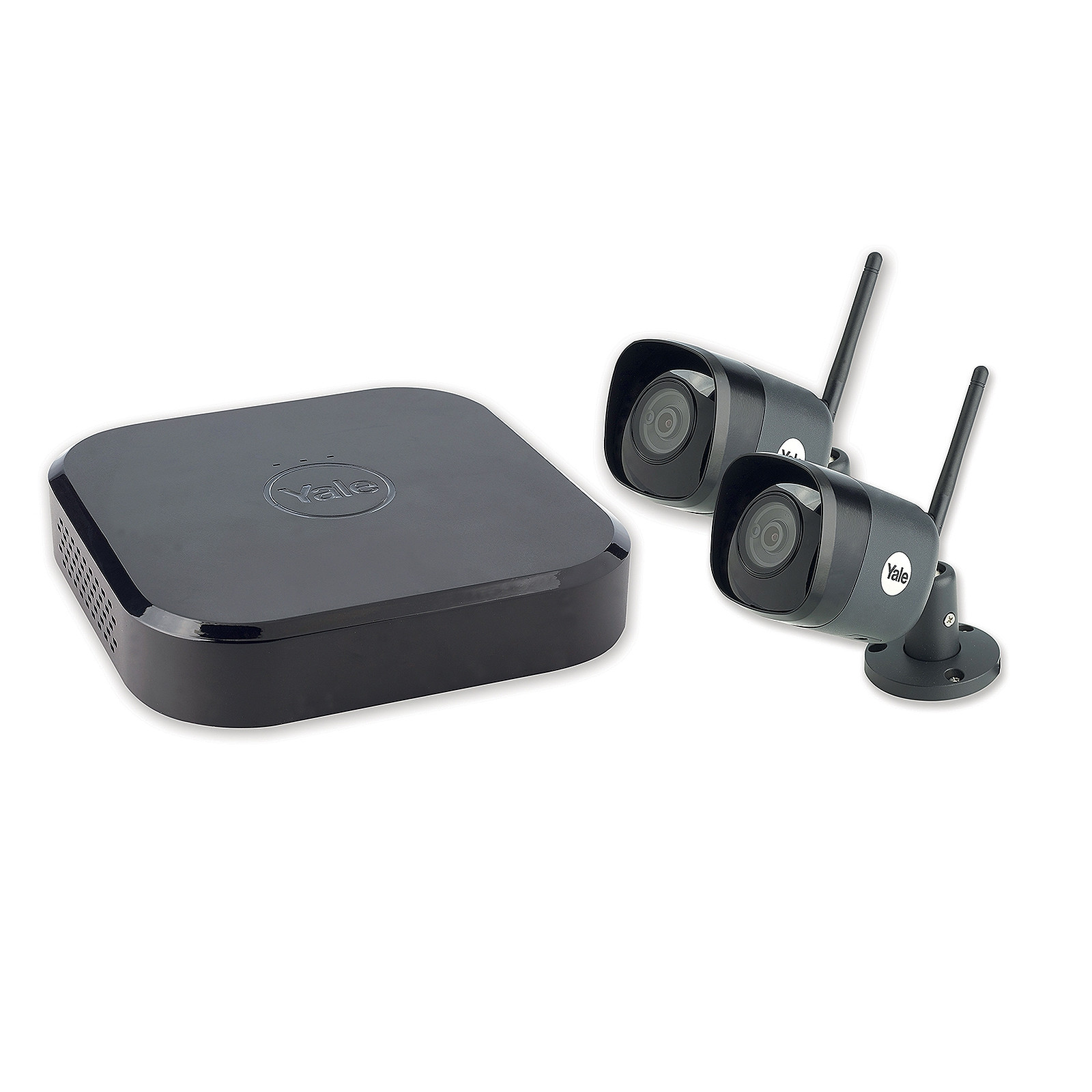 Yale - Kit Enregistreur avec 2 cameras IP Wifi 4Mp - Camera de surveillance Yale Smart Living