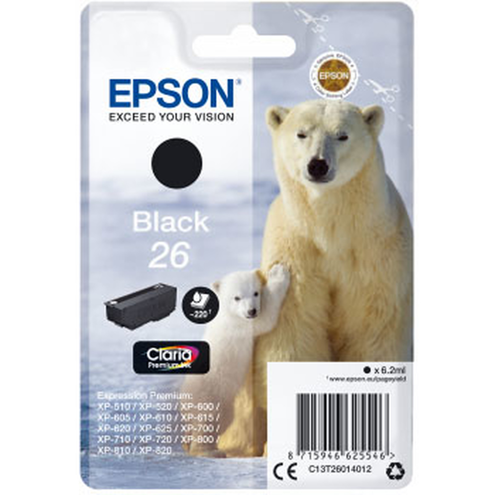 Epson Ours Polaire 26 Noir - Cartouche imprimante Epson