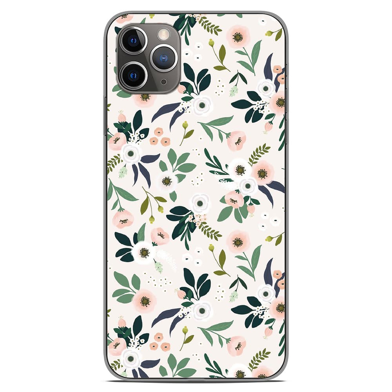 1001 Coques Coque silicone gel Apple iPhone 11 Pro Max motif Flowers - Coque telephone 1001Coques