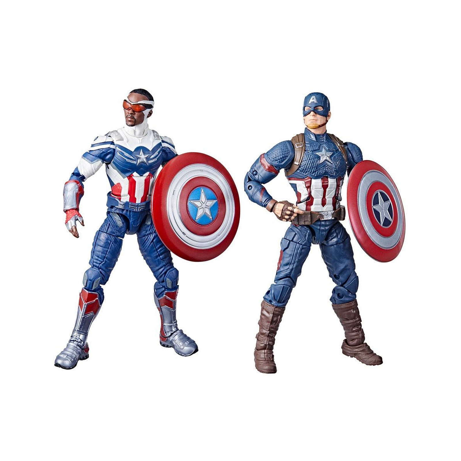 Marvel - Pack 2 figurines Marvel Legends 2022 Captain America: Sam Wilson & Steve Rogers 15 cm - Figurines Hasbro