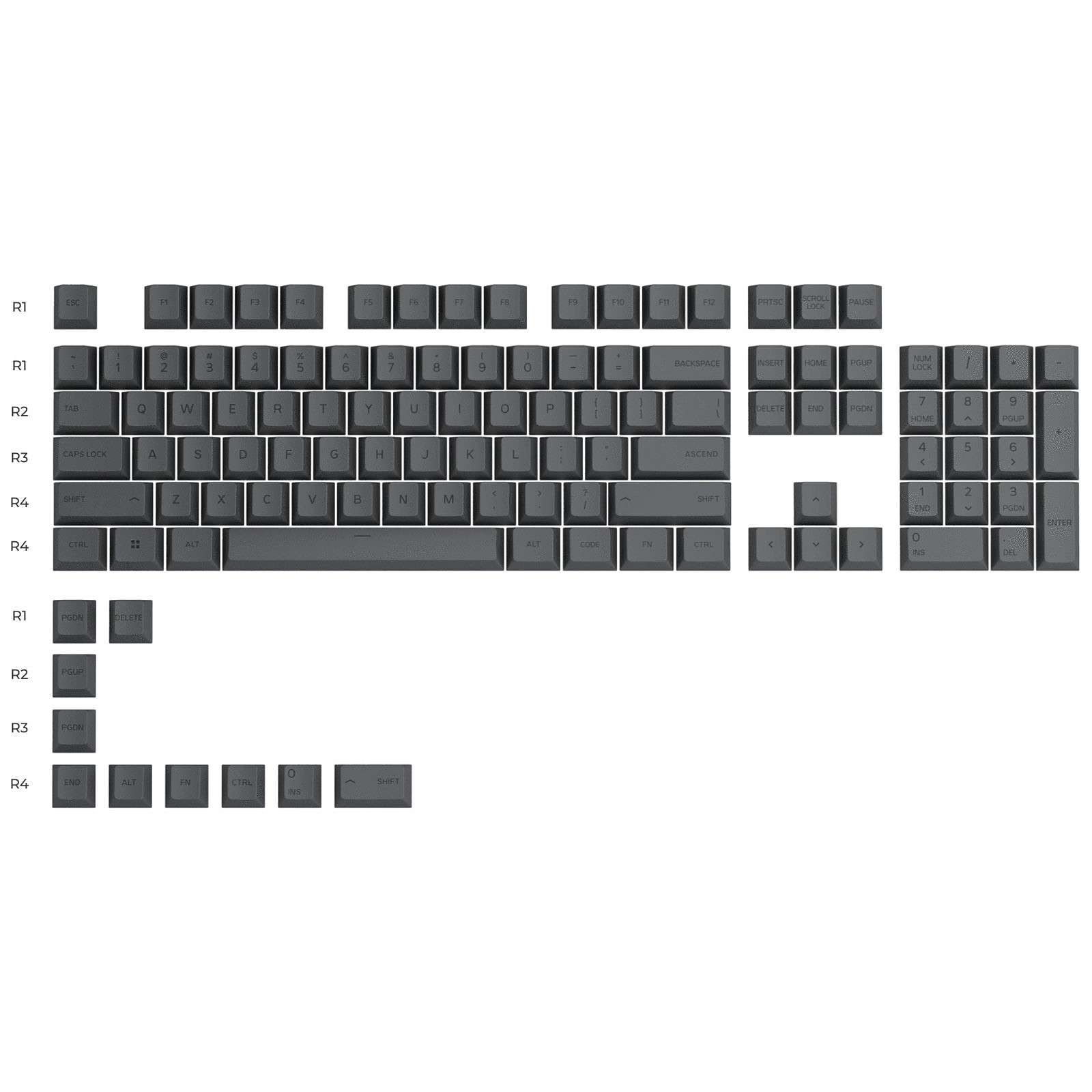 Glorious GPBT Keycaps ANSI US (Noir) - Clavier PC Glorious PC Gaming Race