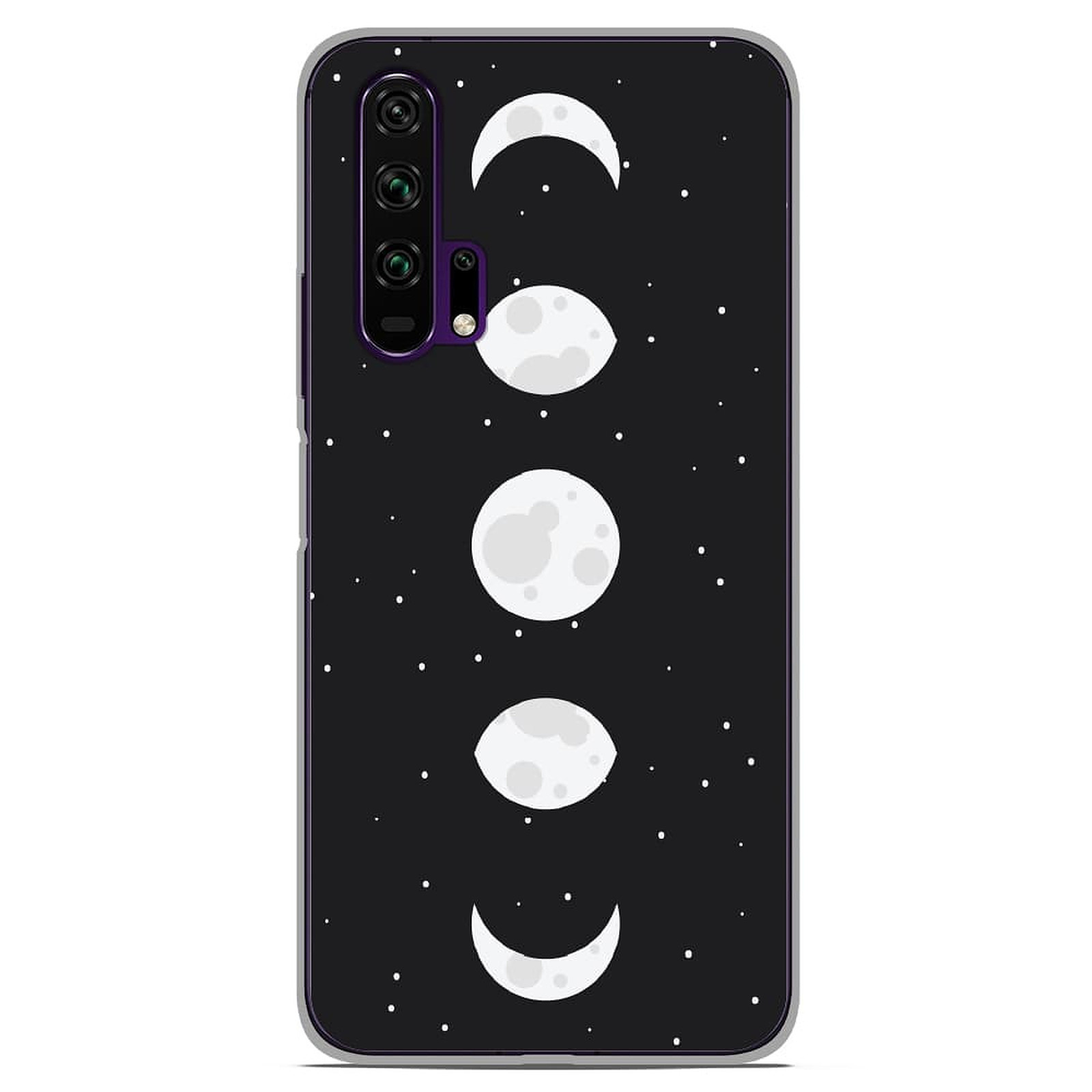 1001 Coques Coque silicone gel Huawei Honor 20 Pro motif Phase de Lune - Coque telephone 1001Coques