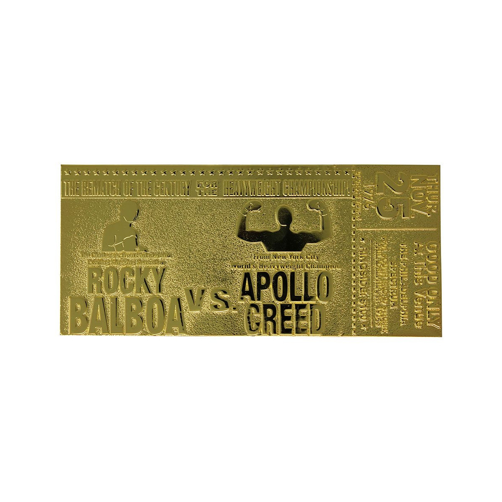 Rocky II - Replique Superfight II Ticket (plaque or) - Figurines Fanattik