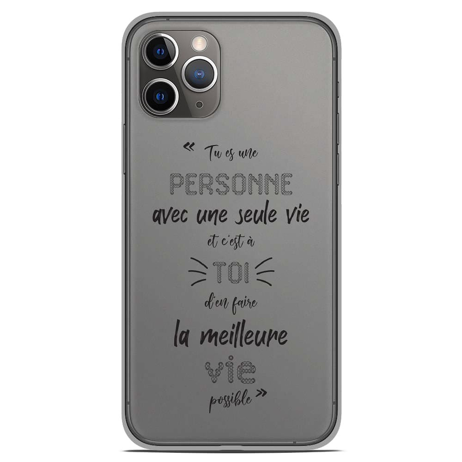 1001 Coques Coque silicone gel Apple iPhone 11 Pro motif Une Seule Vie - Coque telephone 1001Coques
