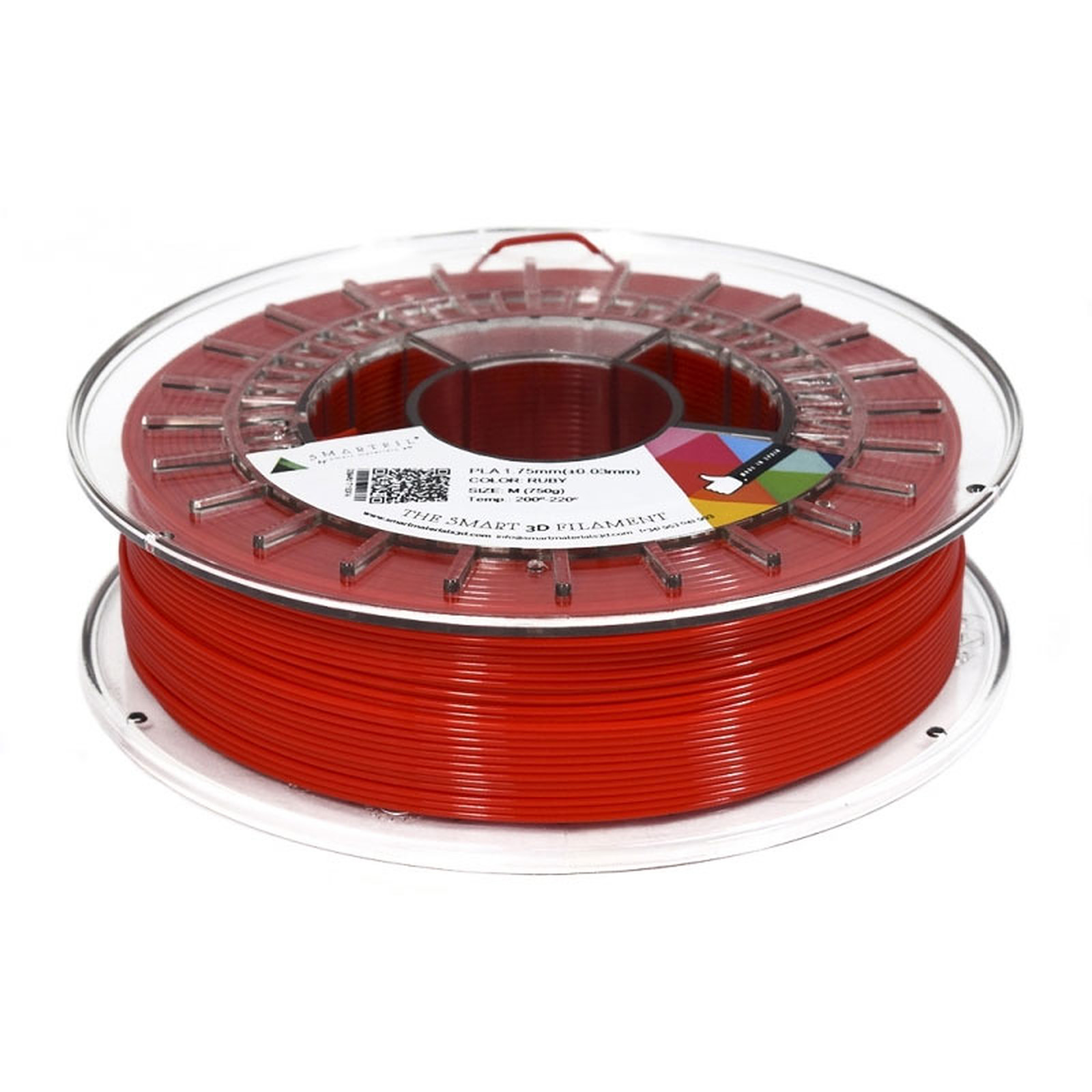 Smartfil Bobine PLA 1.75mm 750g - Rouge - Filament 3D Smartfil