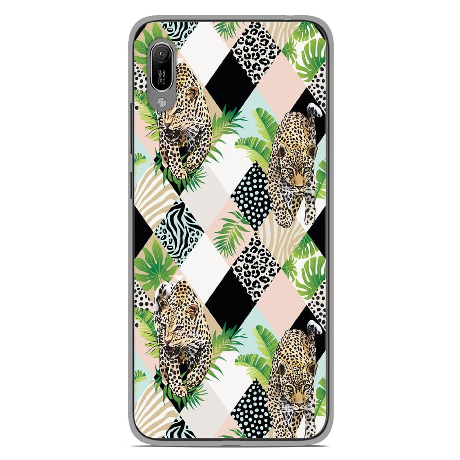 1001 Coques Coque silicone gel Huawei Y6 2019 motif Leopard losange - Coque telephone 1001Coques