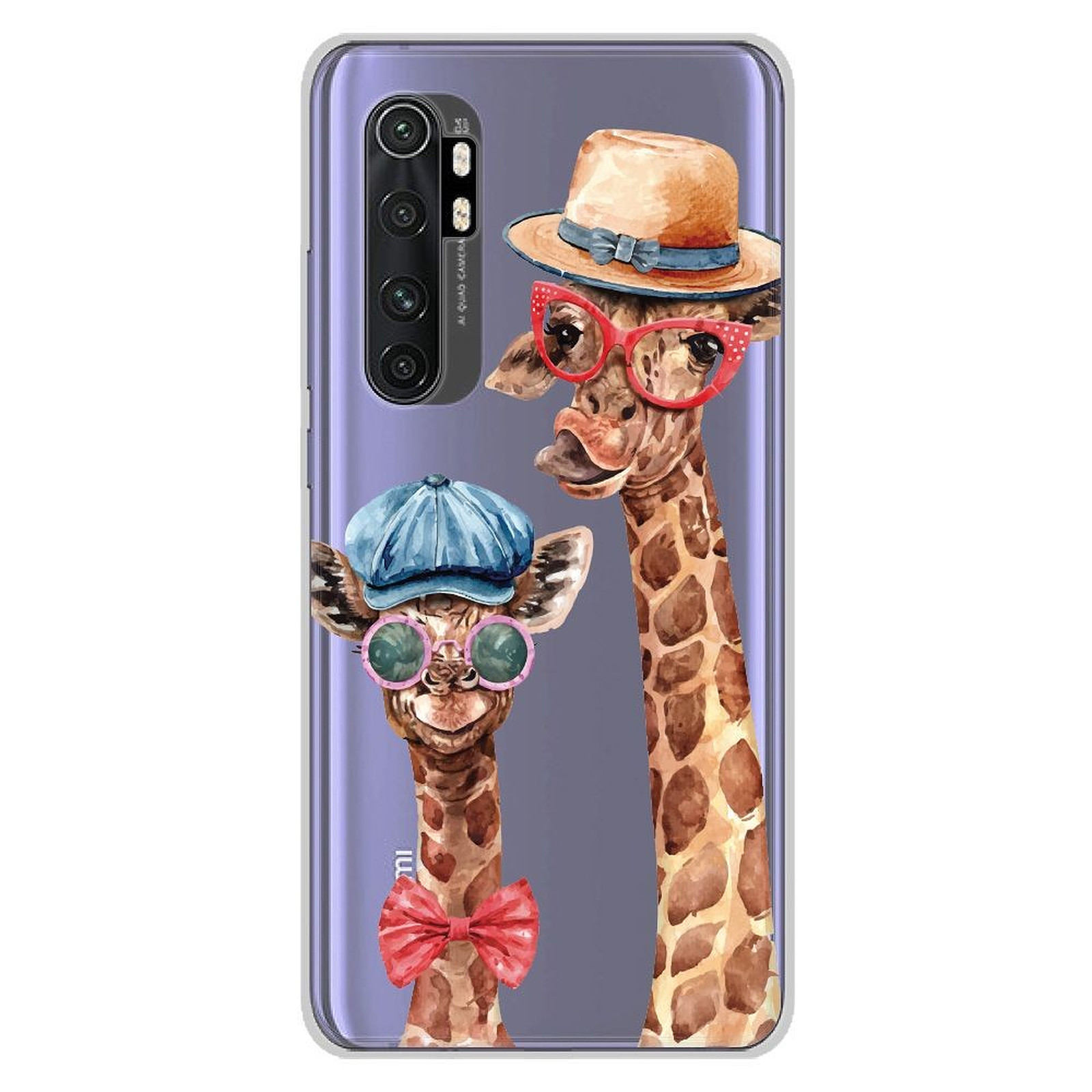 1001 Coques Coque silicone gel Xiaomi Mi Note 10 lite motif Funny Girafe - Coque telephone 1001Coques