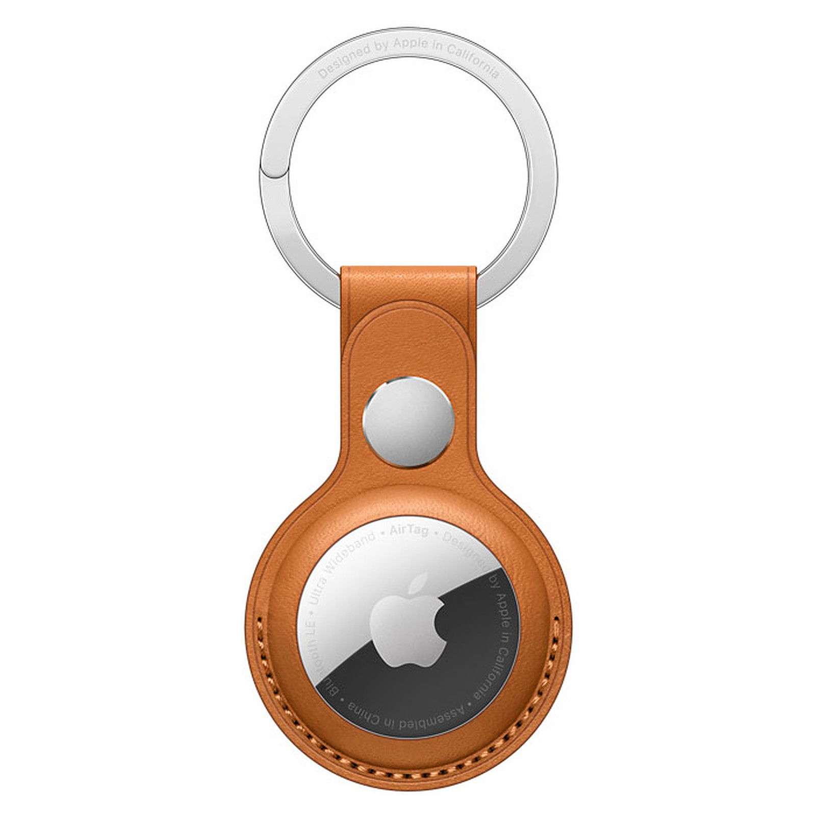 Apple Porte-Cles en cuir AirTag Ocre - Accessoires iPhone Apple