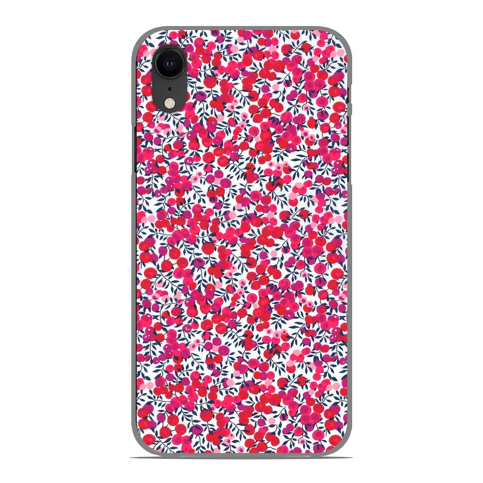 1001 Coques Coque silicone gel Apple iPhone XR motif Liberty Wiltshire Rouge - Coque telephone 1001Coques