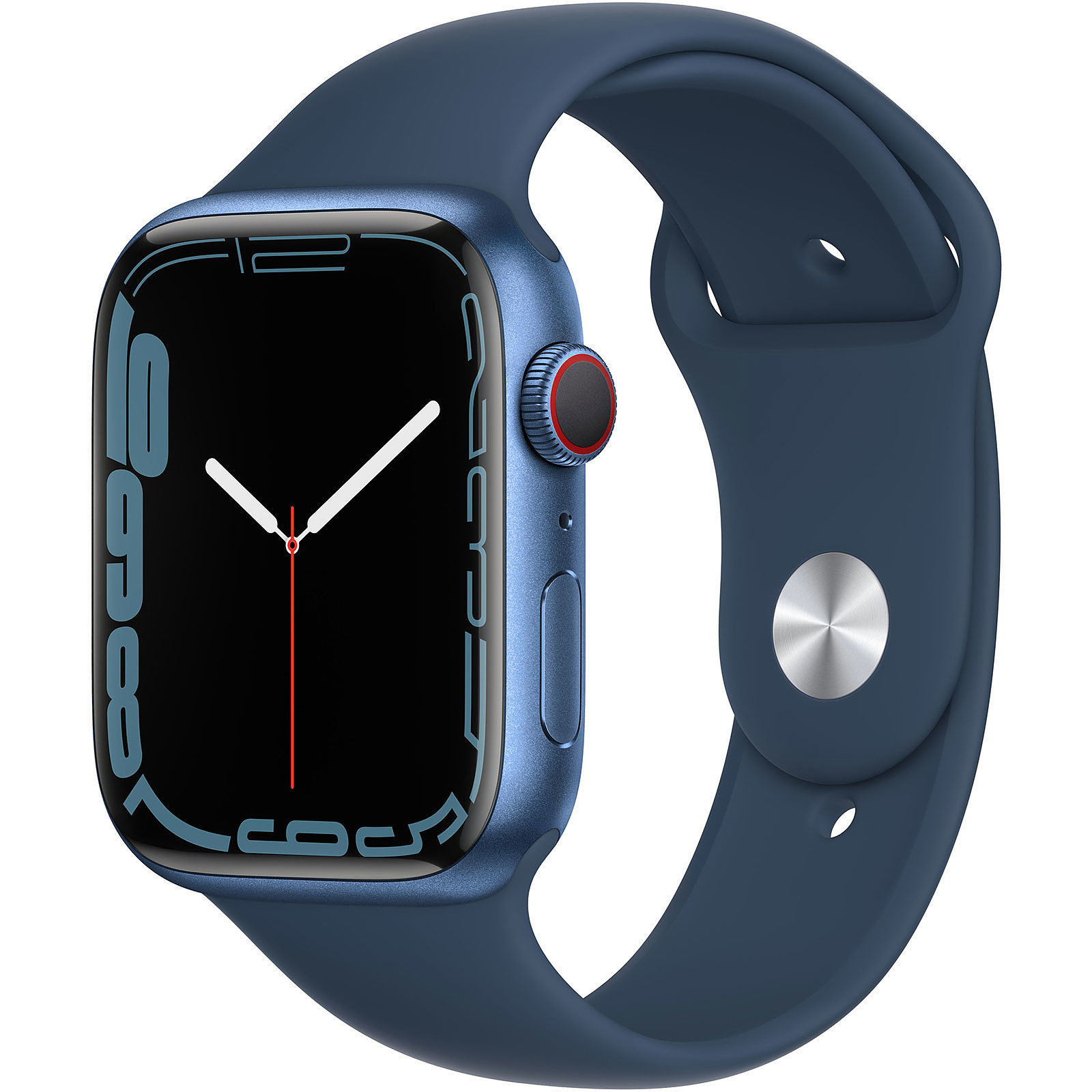 Apple Watch Series 7 GPS + Cellular Aluminium Abyss Blue Sport Band 45 mm - Montre connectee Apple