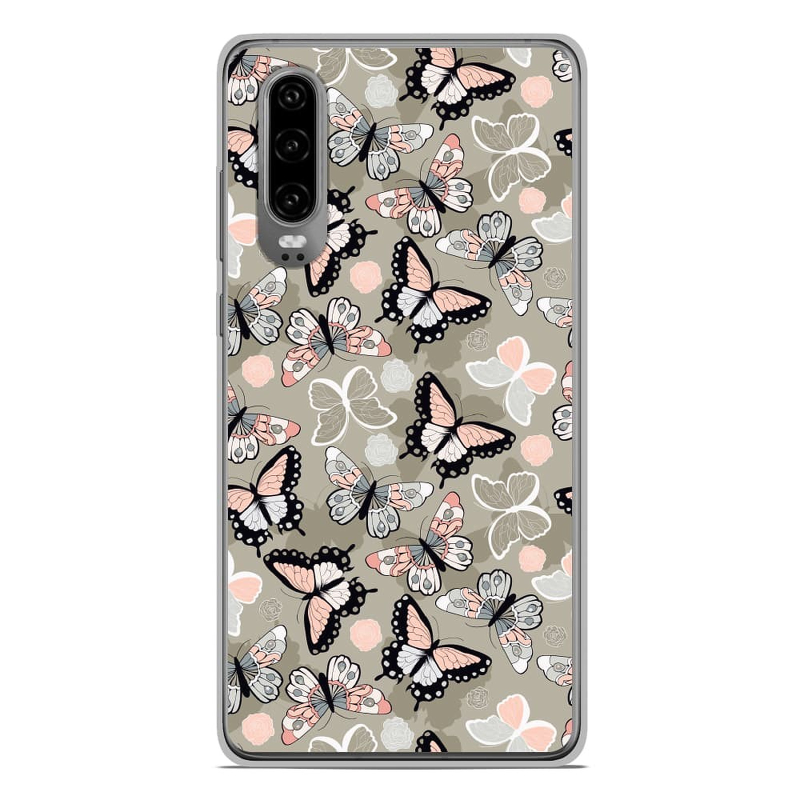1001 Coques Coque silicone gel Huawei P30 motif Papillons Vintage - Coque telephone 1001Coques