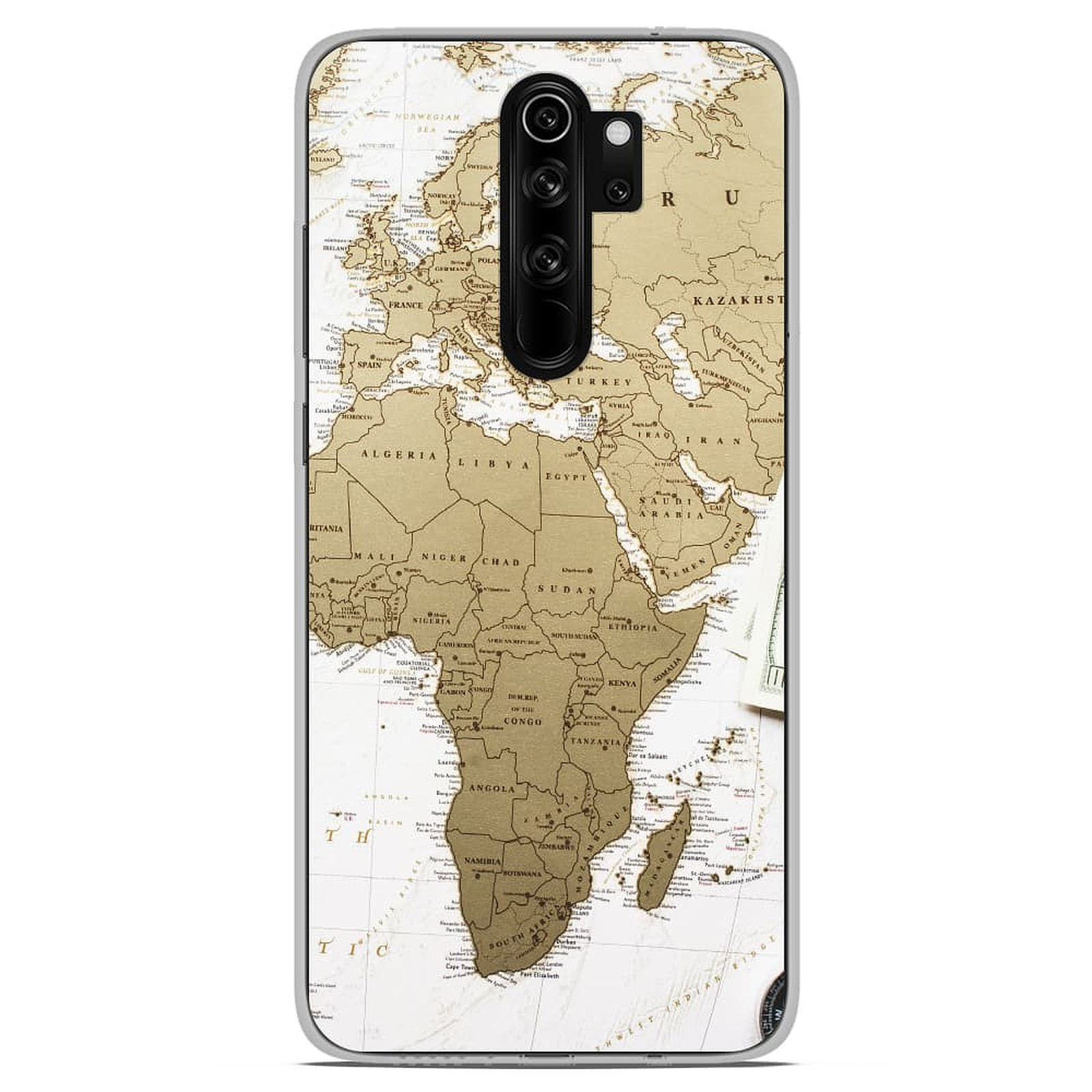 1001 Coques Coque silicone gel Xiaomi Redmi Note 8 Pro motif Map Europe Afrique - Coque telephone 1001Coques