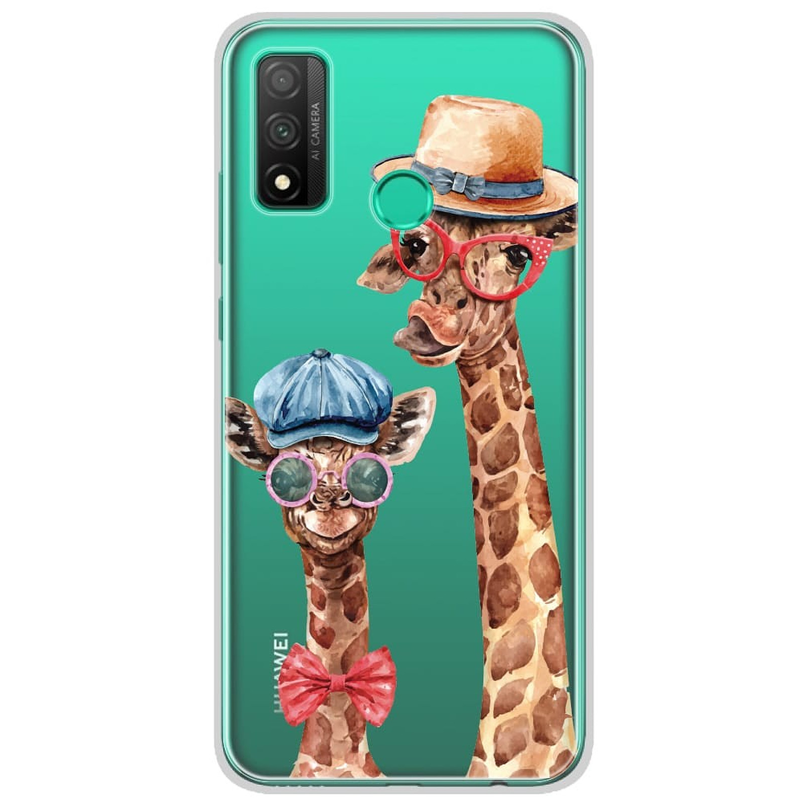 1001 Coques Coque silicone gel Huawei P Smart 2020 motif Funny Girafe - Coque telephone 1001Coques