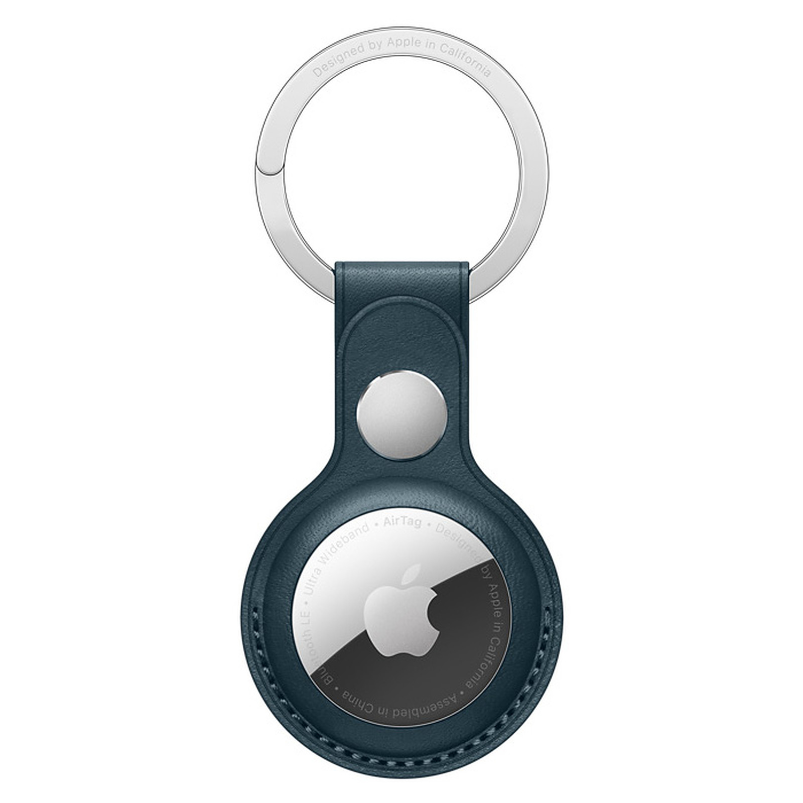 Apple Porte-Cles en cuir AirTag Bleu Baltique - Accessoires iPhone Apple