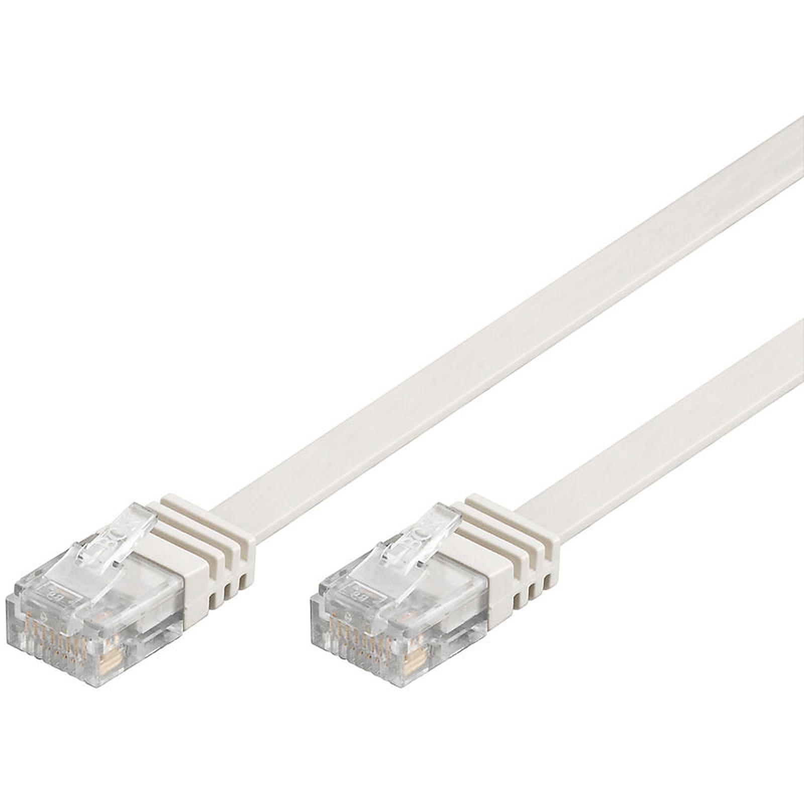 Cable RJ45 plat categorie 6 U/UTP 5 m (Blanc) - Cable RJ45 Generique