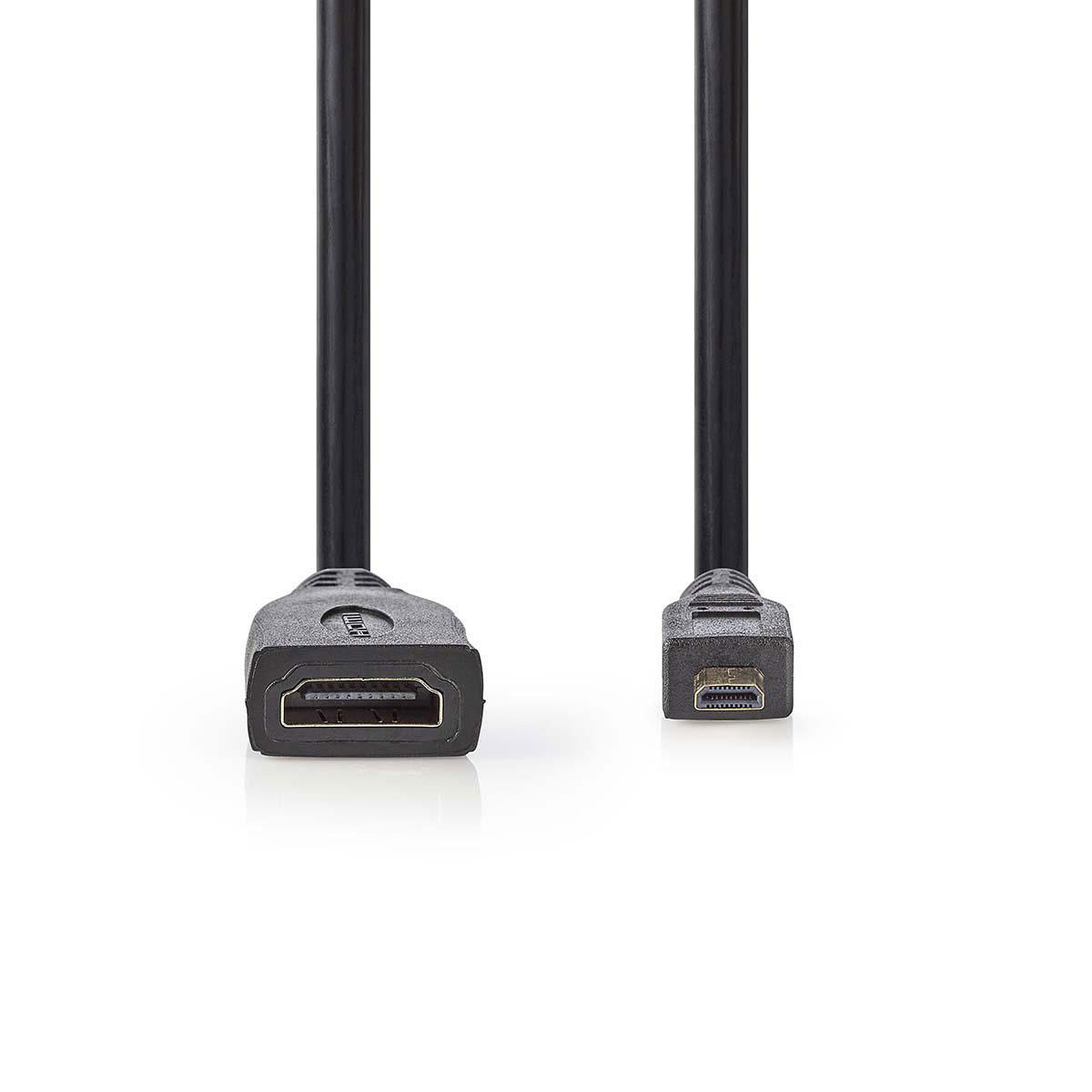 Nedis Cable Micro HDMI male / HDMI femelle haute vitesse avec Ethernet Noir (20 cm)) - HDMI NEDIS