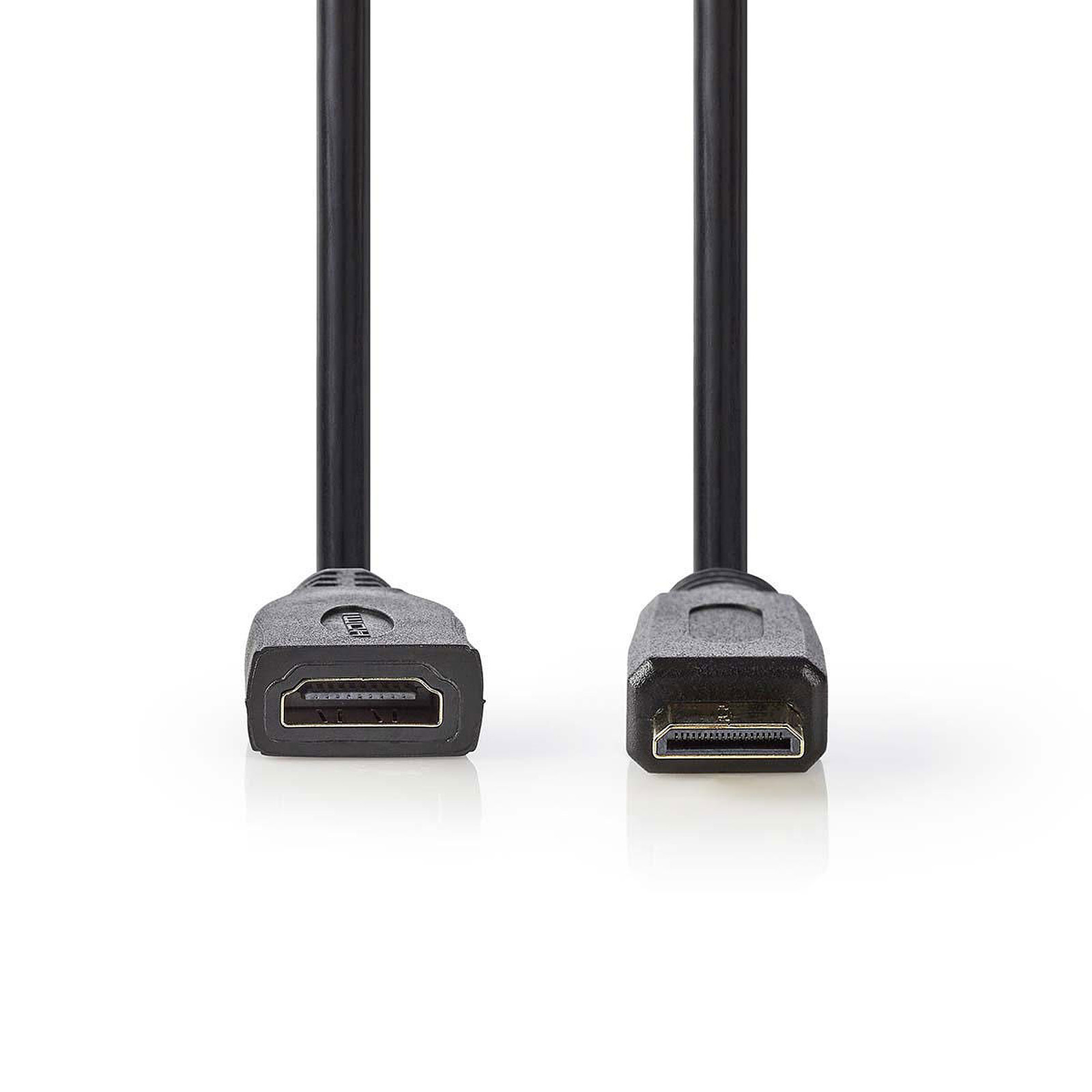 Nedis Cable Mini HDMI male / HDMI femelle haute vitesse avec Ethernet Noir (20 cm) - HDMI NEDIS