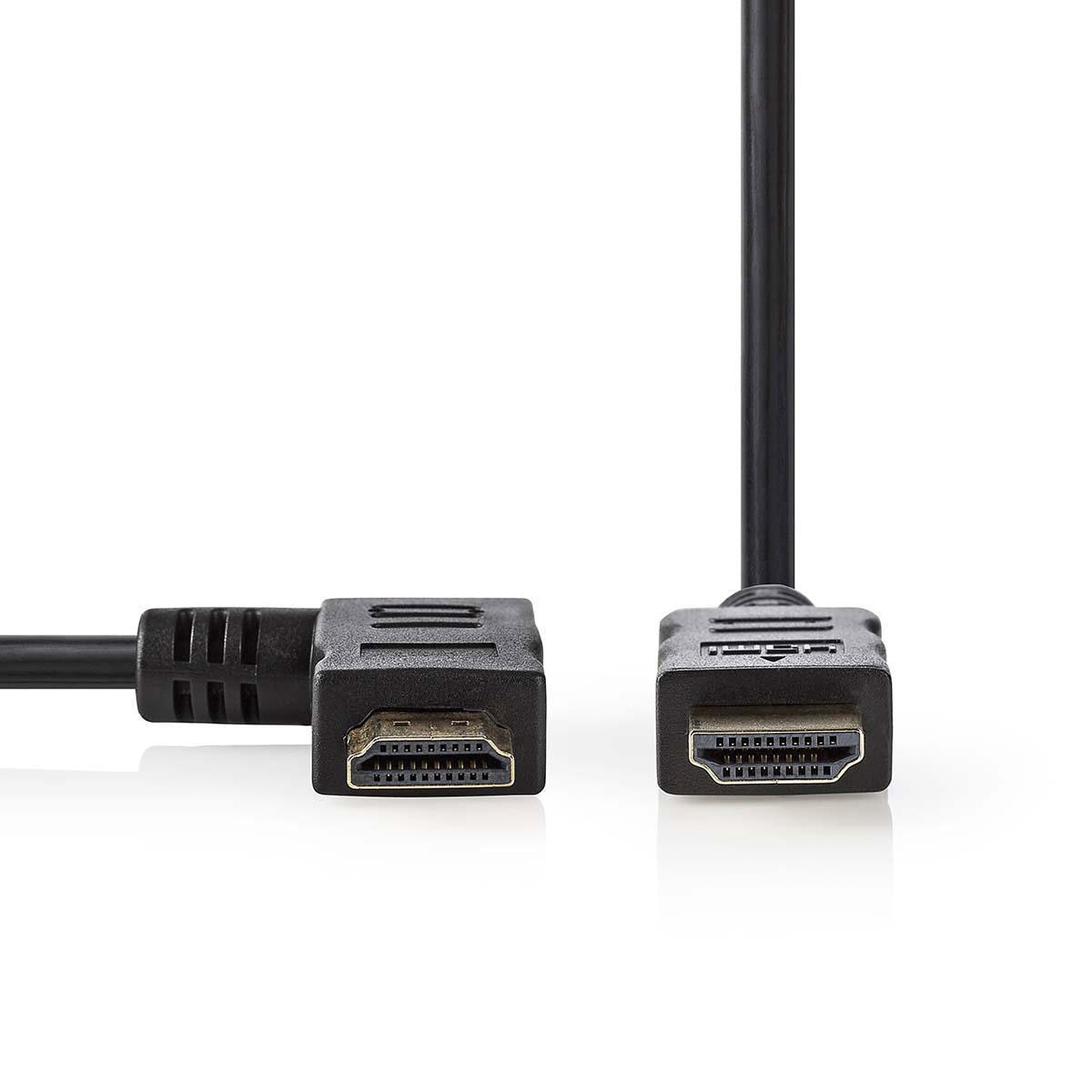 NEDIS Cable HDMI coude a  droite haute vitesse avec Ethernet Noir (1.5 mètre) - HDMI NEDIS