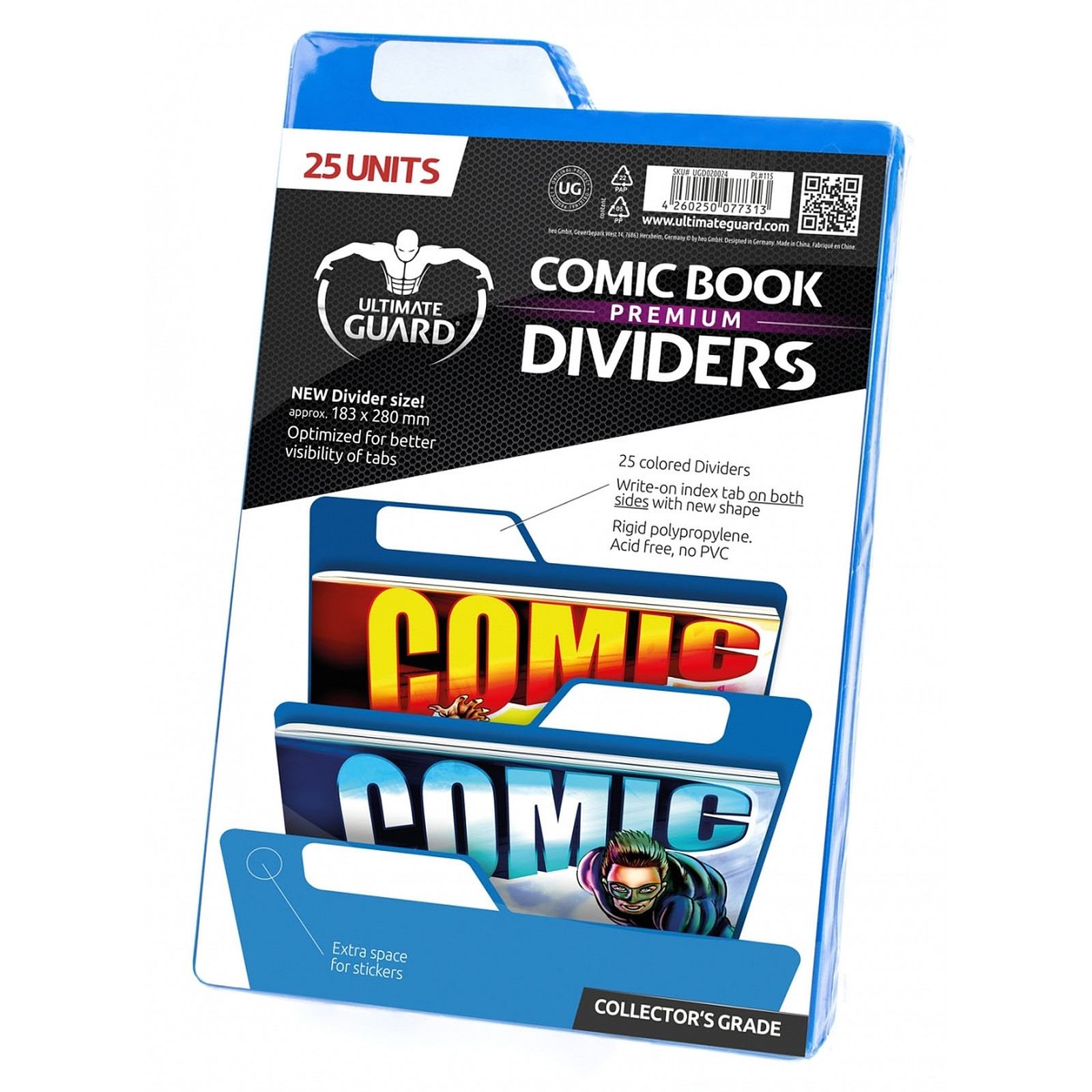 Ultimate Guard - 25 intercalaires pour Comics Premium Comic Book Dividers Bleu - Accessoire jeux Ultimate Guard
