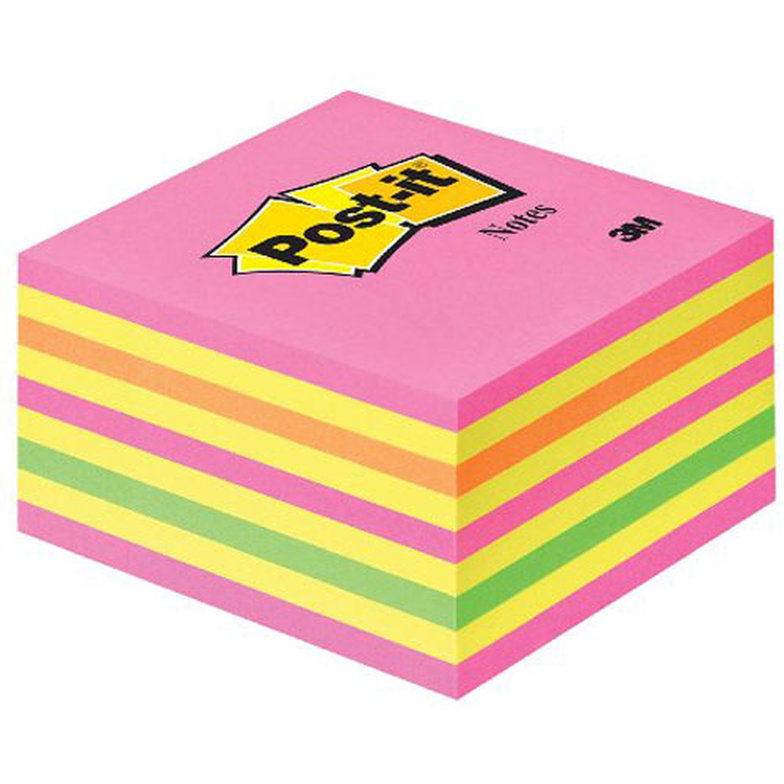 Post-it Bloc cube 450 feuillets 76 x 76 mm Neon Rose - Bloc repositionnable Post-it