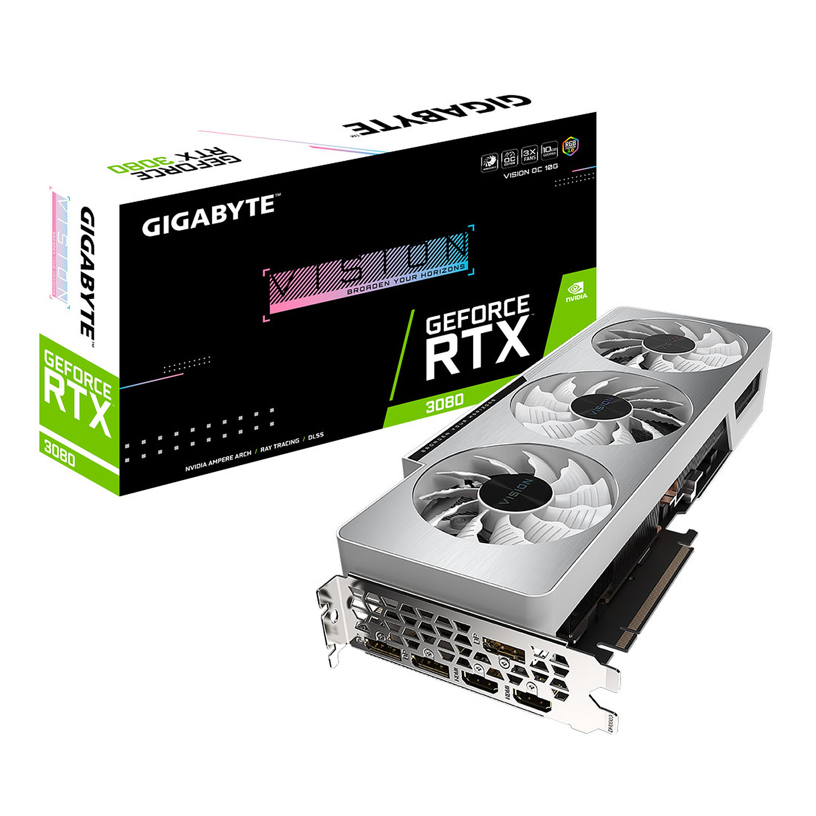 Gigabyte GeForce RTX 3080 VISION OC 10G (rev. 2.0) (LHR) - Carte graphique Gigabyte