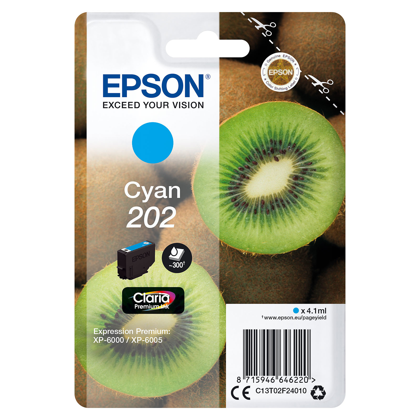 Epson Kiwi Cyan 202 - Cartouche imprimante Epson - Occasion