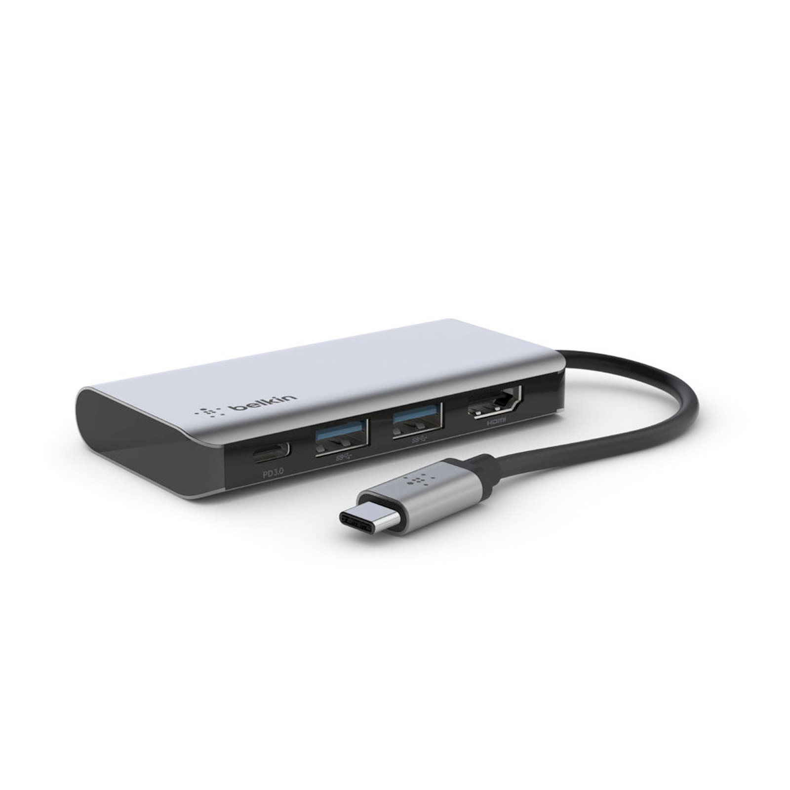 Belkin Hub USB-C avec 1 X HDMI, 2 x USB-A et 1 x USB-C - 100 W Passtrhough - Station d'accueil PC portable Belkin