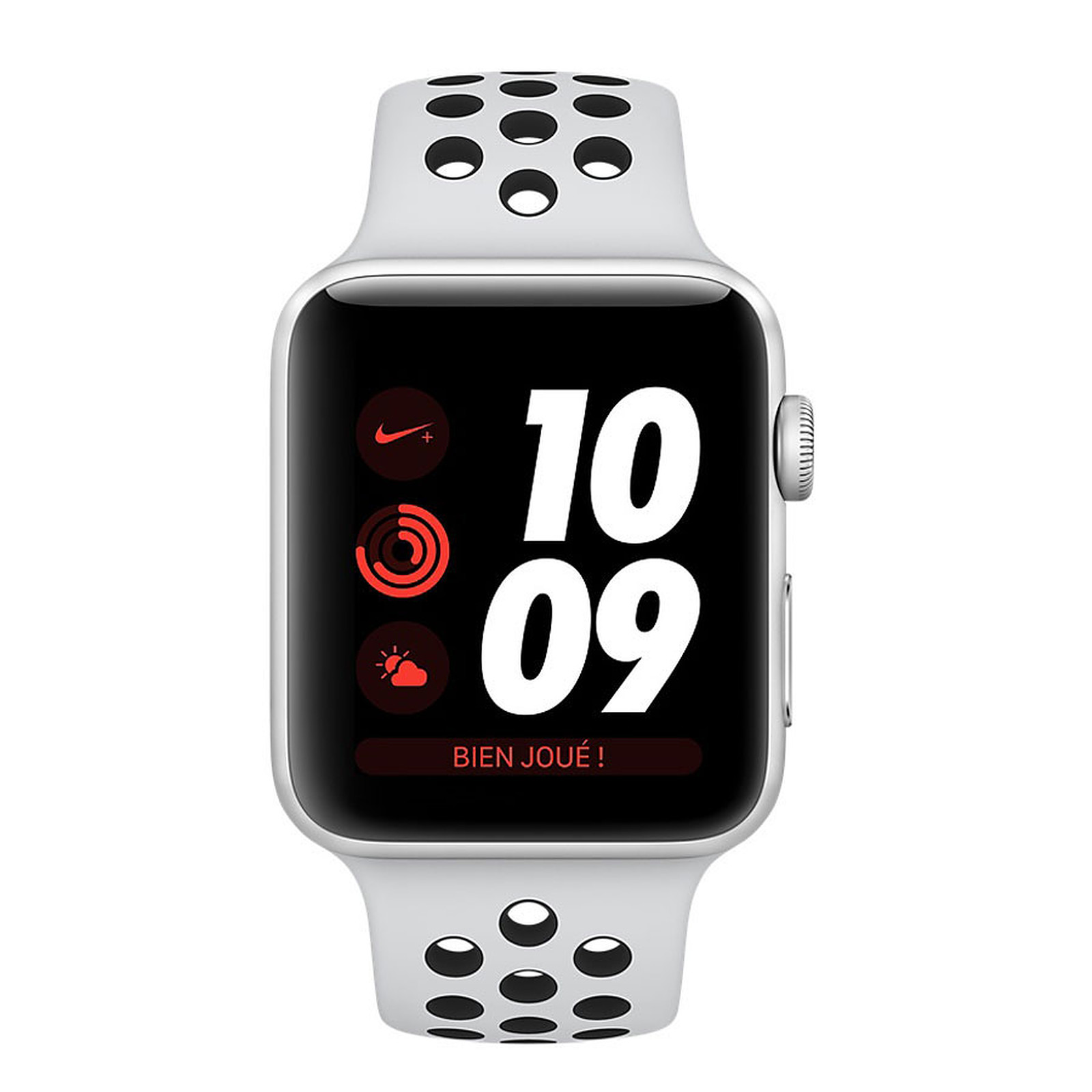Apple Watch Nike+ Series 3 GPS Aluminium Argent Sport Platine/Noir 42 mm - Montre connectee Apple