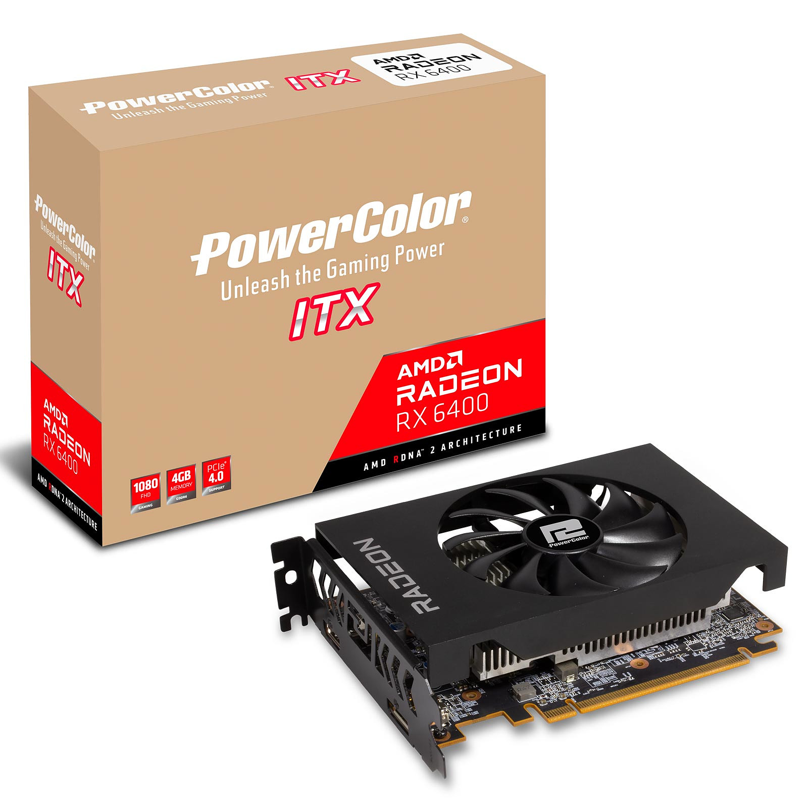 PowerColor Radeon RX 6400 ITX 4GB GDDR6 - Carte graphique PowerColor