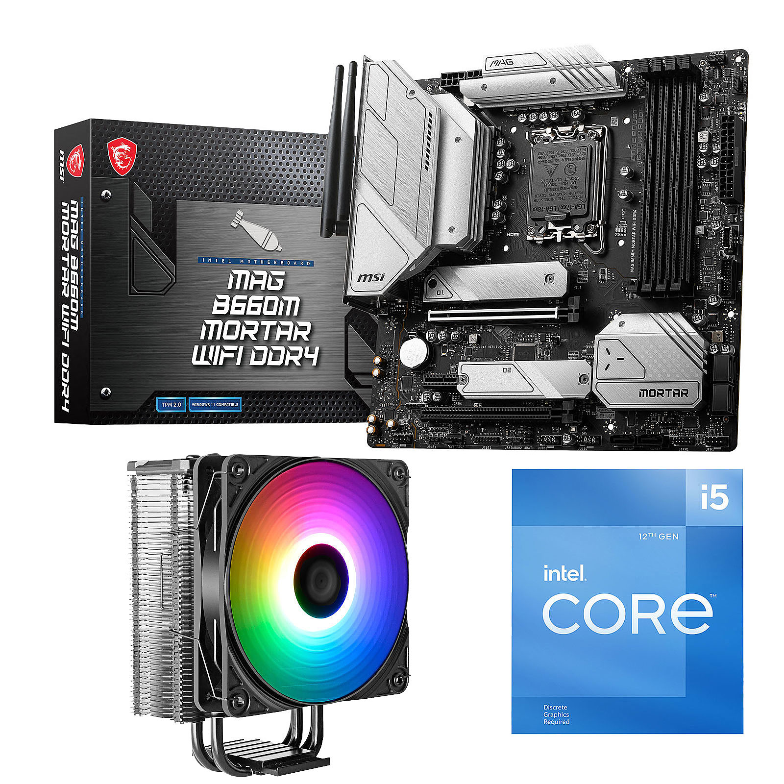 Kit Upgrade PC Core Intel Core i5-12400F MSI MAG B660M MORTAR WIFI DDR4 - Kit upgrade PC MSI