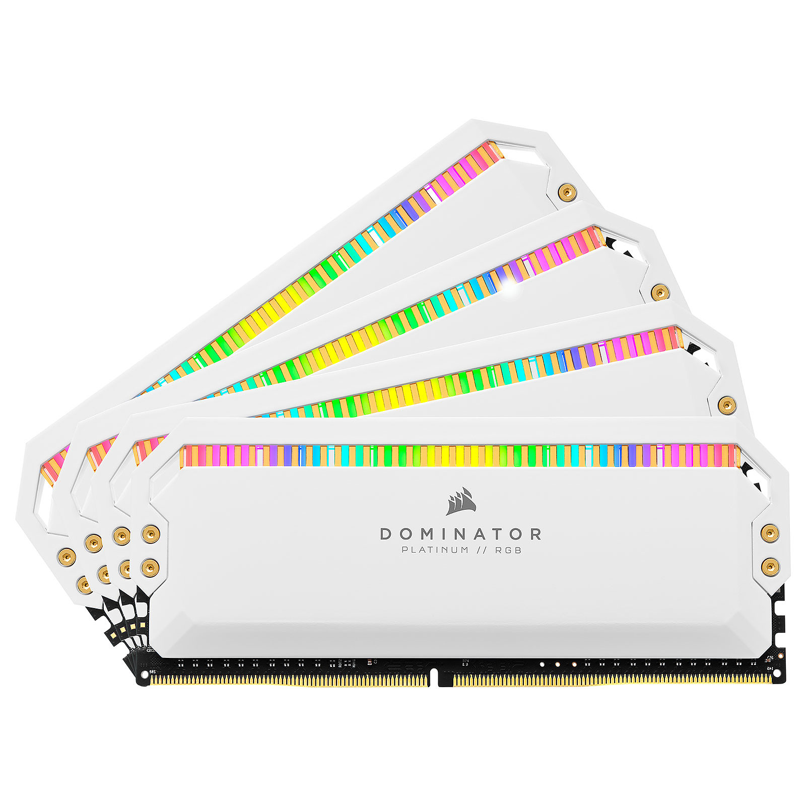 Corsair Dominator Platinum RGB 32 Go (4 x 8 Go) DDR4 4000 MHz CL19 - Blanc - Memoire PC Corsair