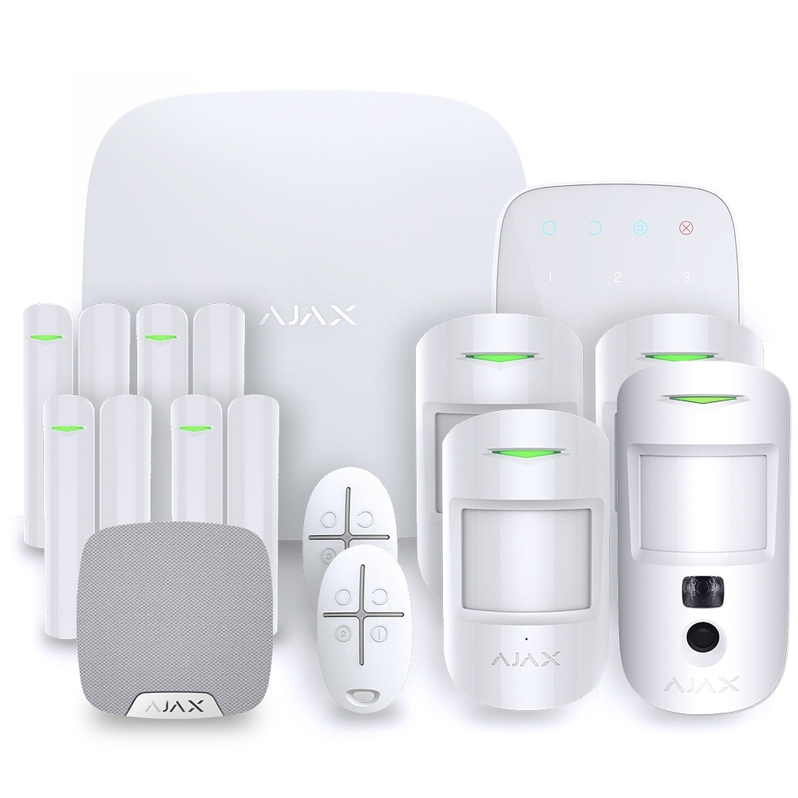 Ajax - Alarme maison Hub 2 Plus Blanc - Kit 4 - Kit alarme Ajax Systems