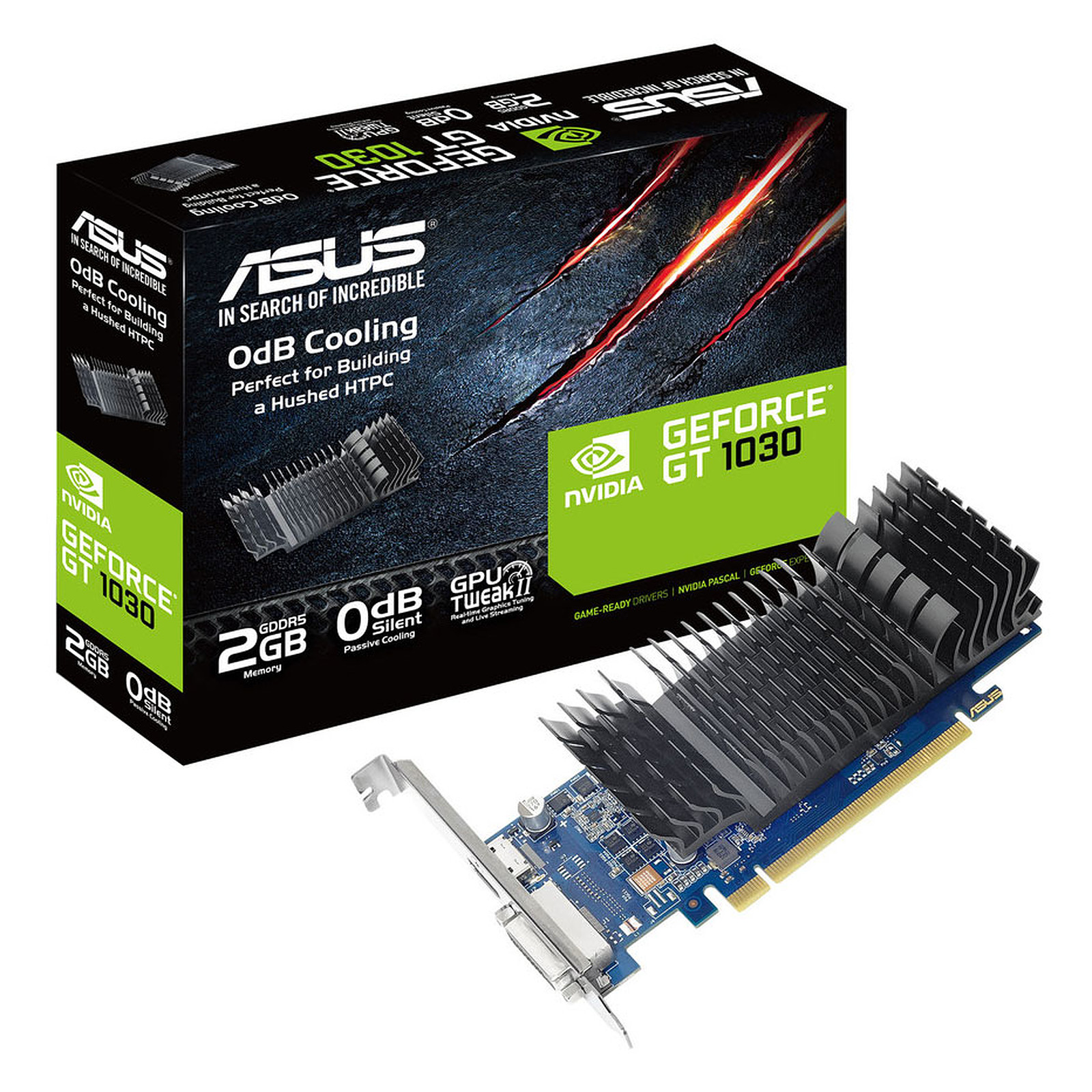 ASUS GeForce GT 1030 2 Go LP - GT1030-SL-2G-BRK - Carte graphique ASUS