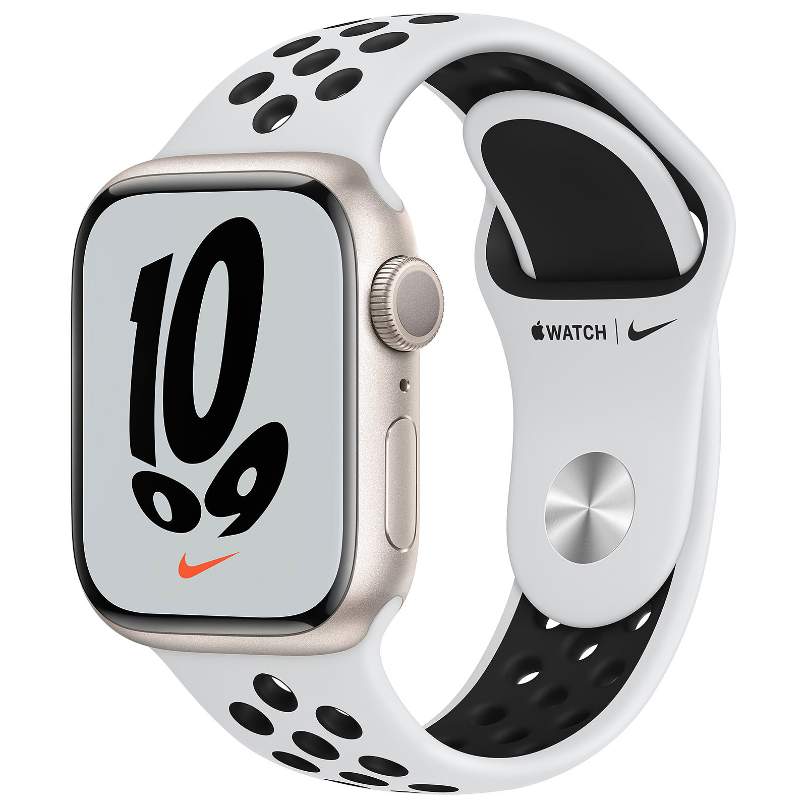 Apple Watch Nike Series 7 GPS Aluminium Lumière Stellaire Bracelet Sport 41 mm - Montre connectee Apple