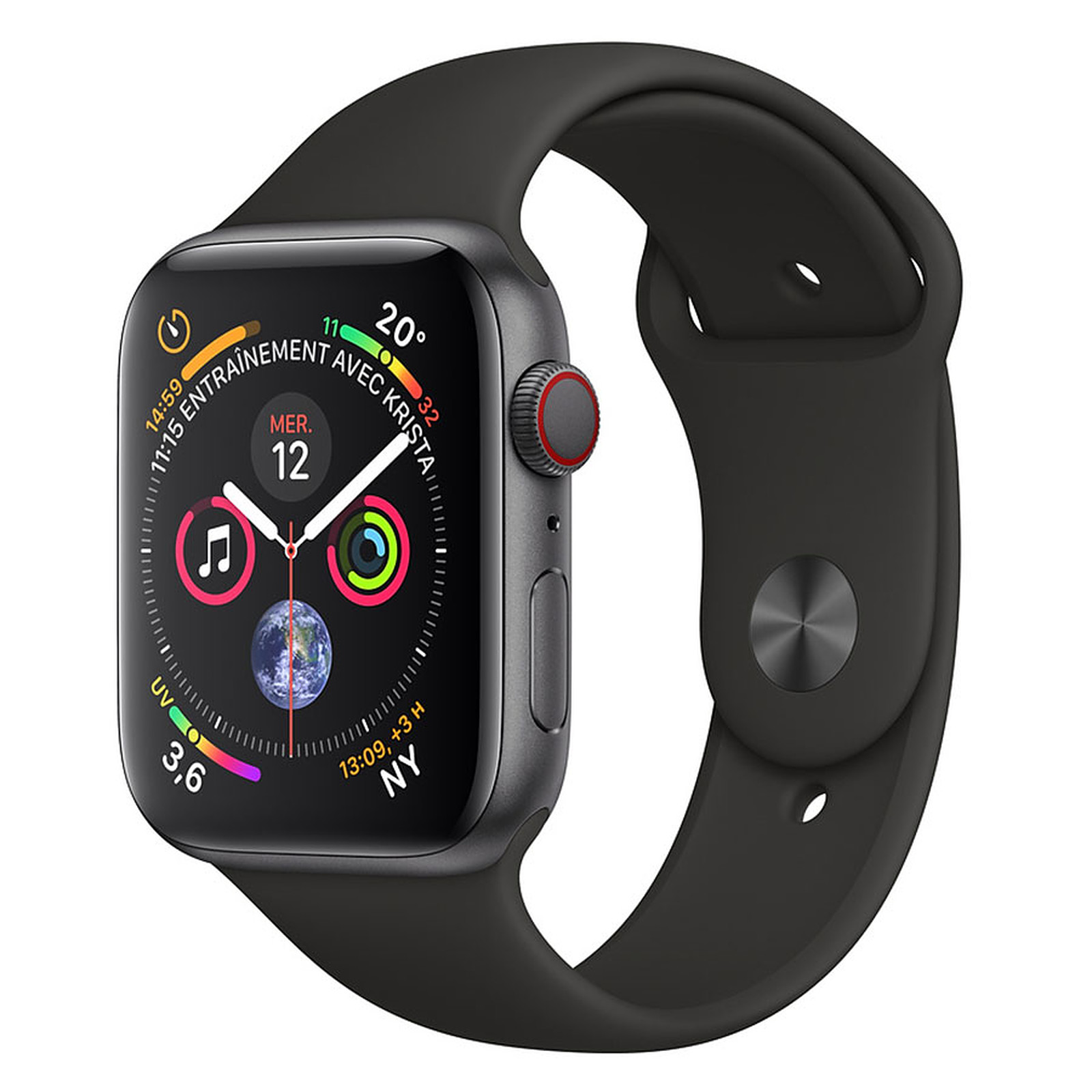 Apple Watch Series 4 GPS + Cellular Aluminium Gris Sport Noir 40 mm · Reconditionne - Montre connectee Apple