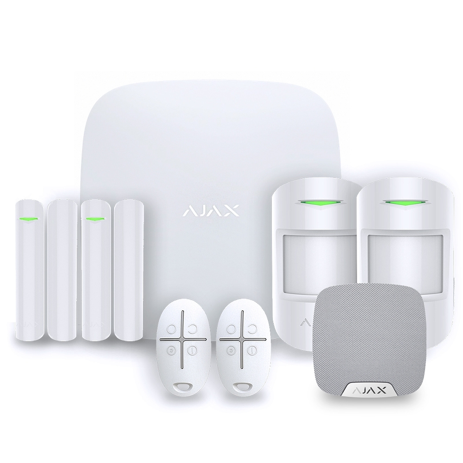 Ajax - Alarme maison StarterKit blanc - Kit 2 - Kit alarme Ajax Systems