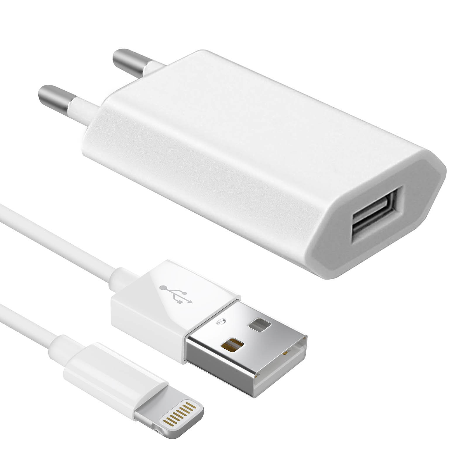 Avizar Chargeur secteur USB + cable iPod iPad Iphone - blanc - Chargeur telephone Avizar