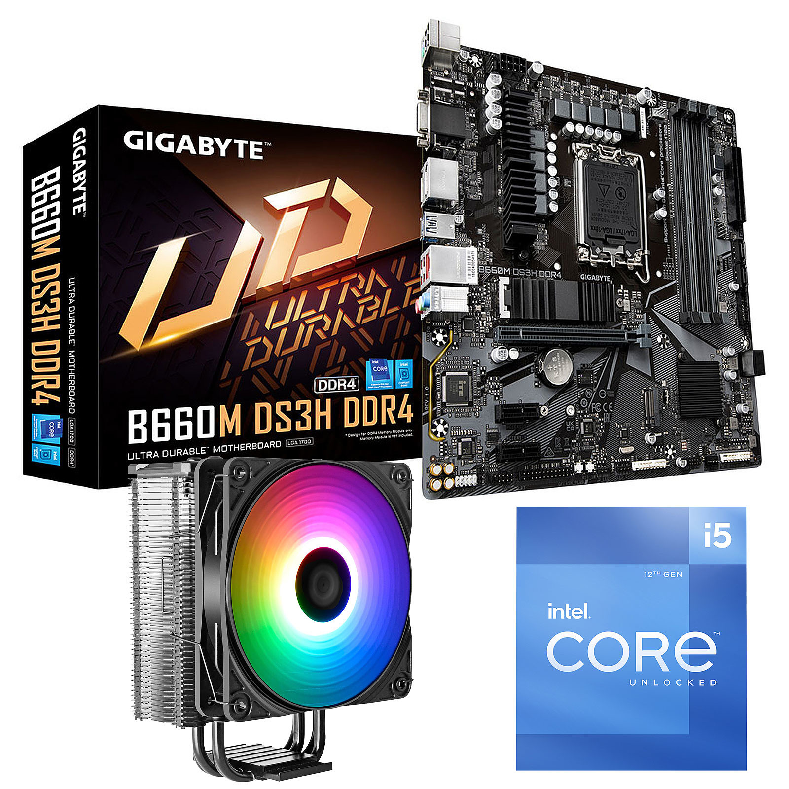 Kit Upgrade PC Core Intel Core i5-12600K Gigabyte B660M DS3H DDR4 - Kit upgrade PC Gigabyte