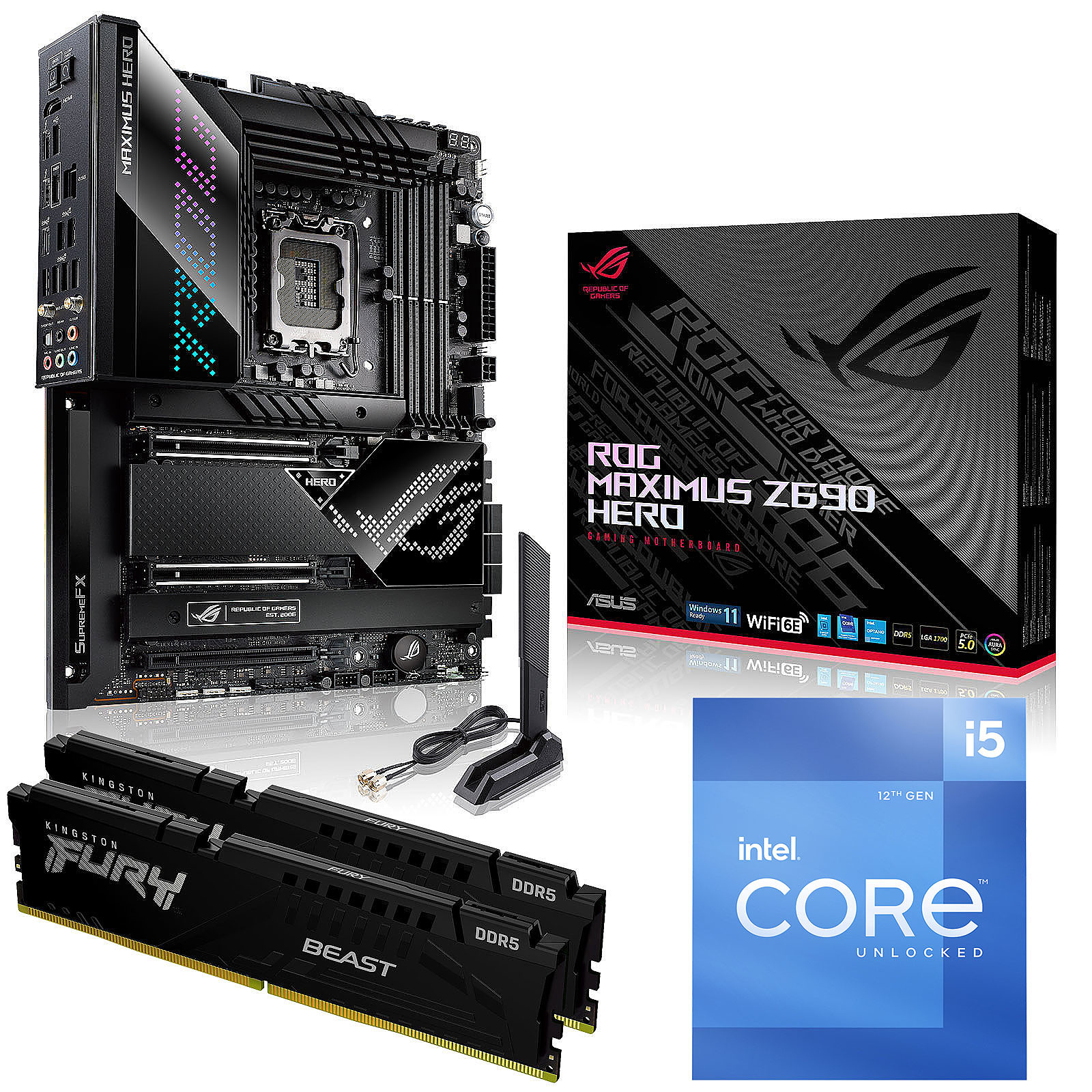 Kit Upgrade PC Core i5-12600K 32 GB ASUS ROG MAXIMUS Z690 HERO - Kit upgrade PC ASUS
