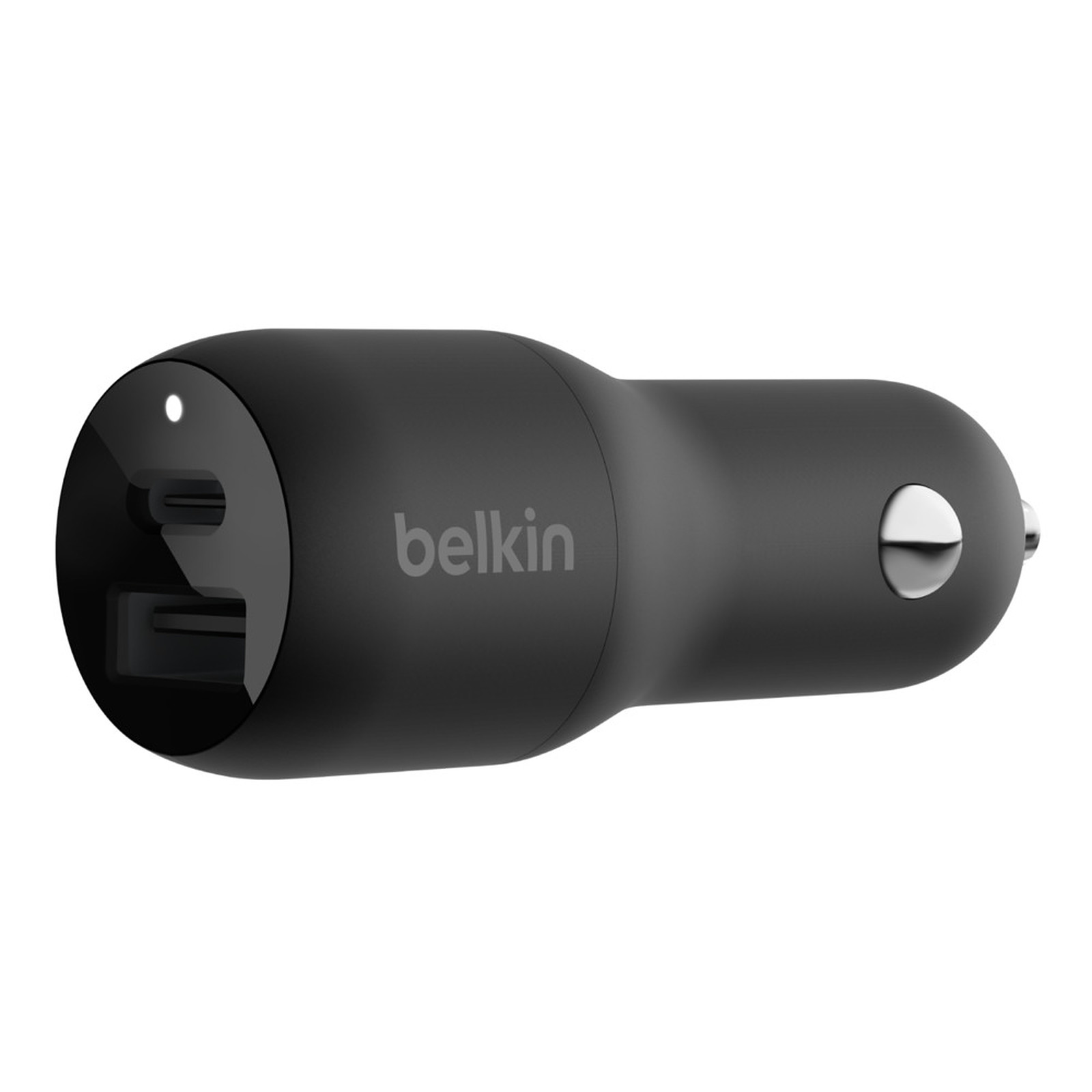 Belkin Boost Charge Chargeur de voiture 2 ports USB-C PD (25W) + USB-A (12W) sur prise allume-cigare (Noir) - Chargeur allume-cigare Belkin