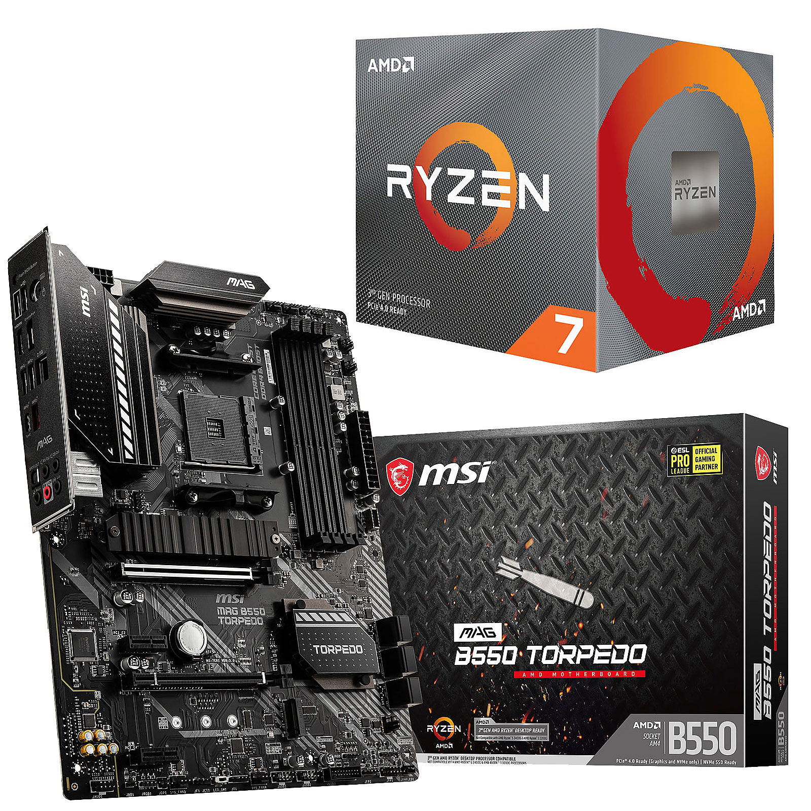 Kit Upgrade PC AMD Ryzen 7 3800X MSI MAG B550 TORPEDO - Kit upgrade PC MSI