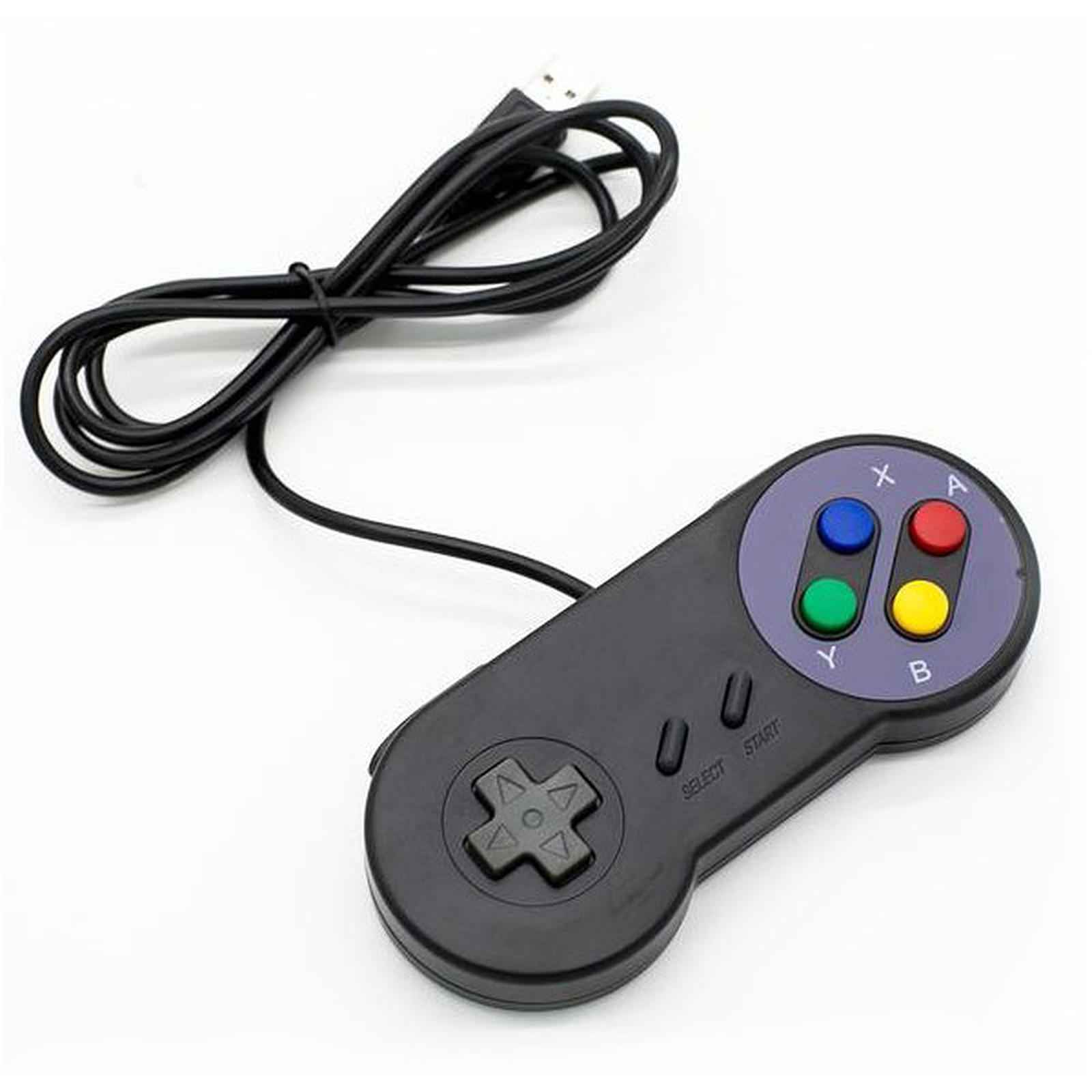 Manette USB pour retrogaming Noire (Nintendo Super NES) - Manette PC Generique