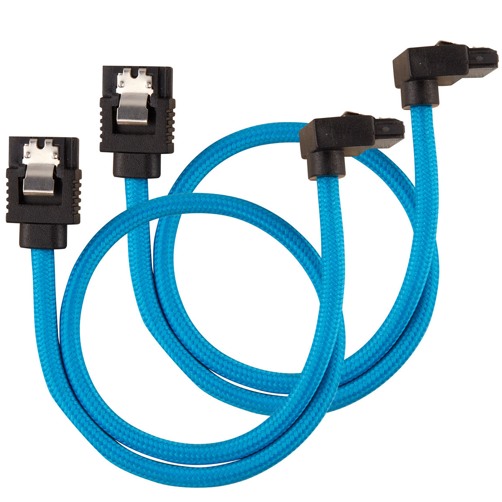Corsair Cables SATA Gaines Droits/Coudes 30 cm (coloris bleu) - Serial ATA Corsair