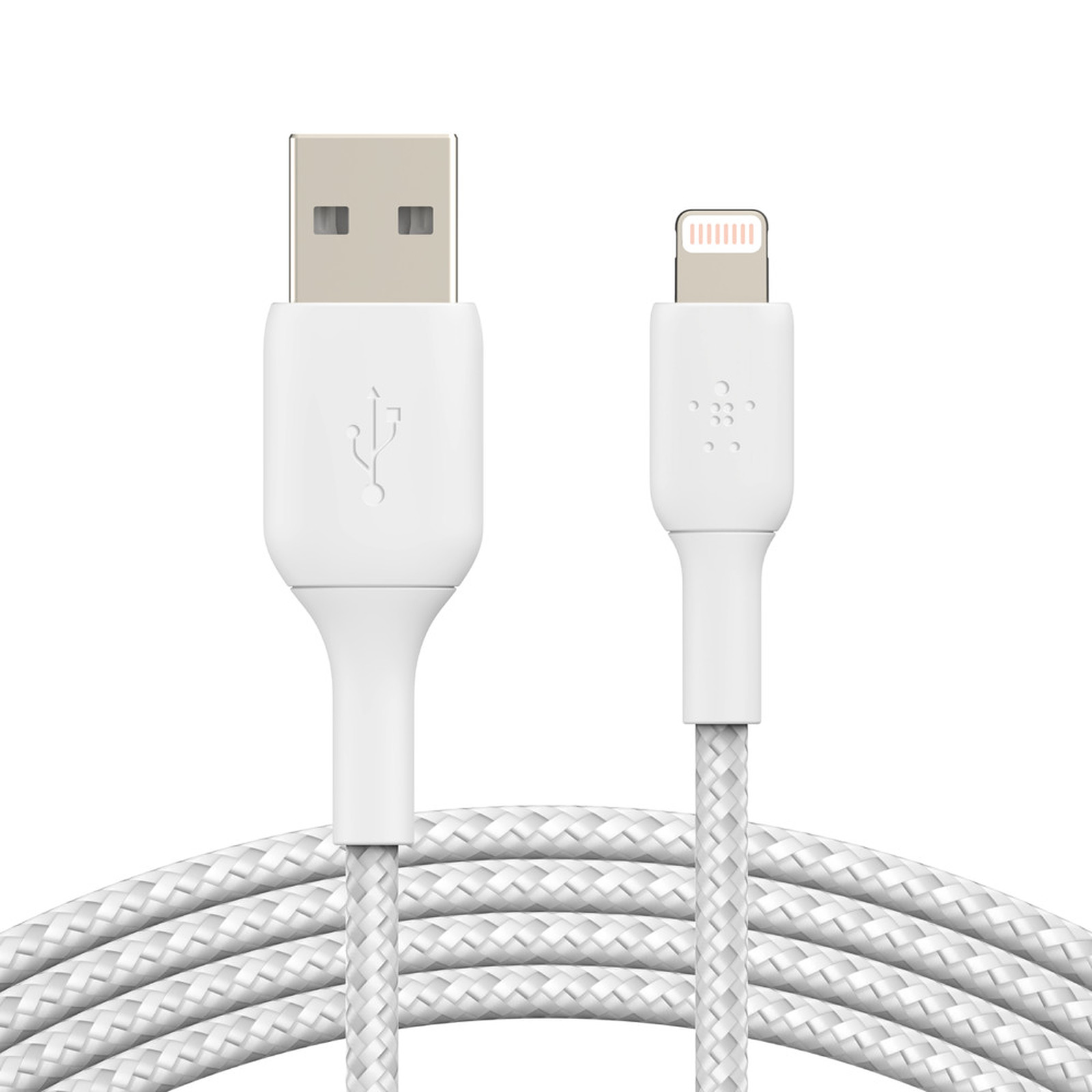 Belkin Cable USB-A vers Lightning MFI renforce (blanc) - 3 m - Accessoires Apple Belkin
