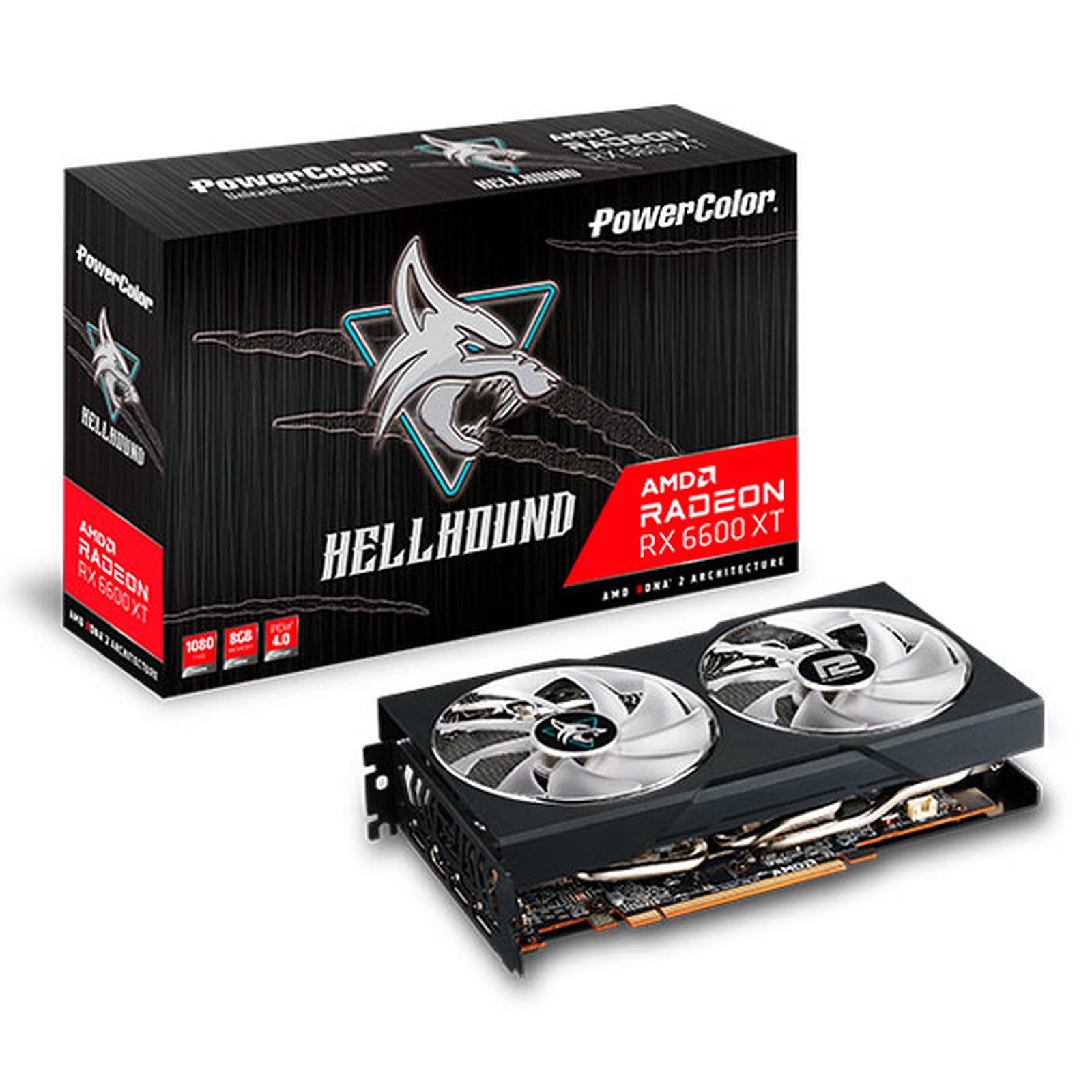 PowerColor Hellhound AMD Radeon RX 6600 XT 8GB GDDR6 - Carte graphique PowerColor