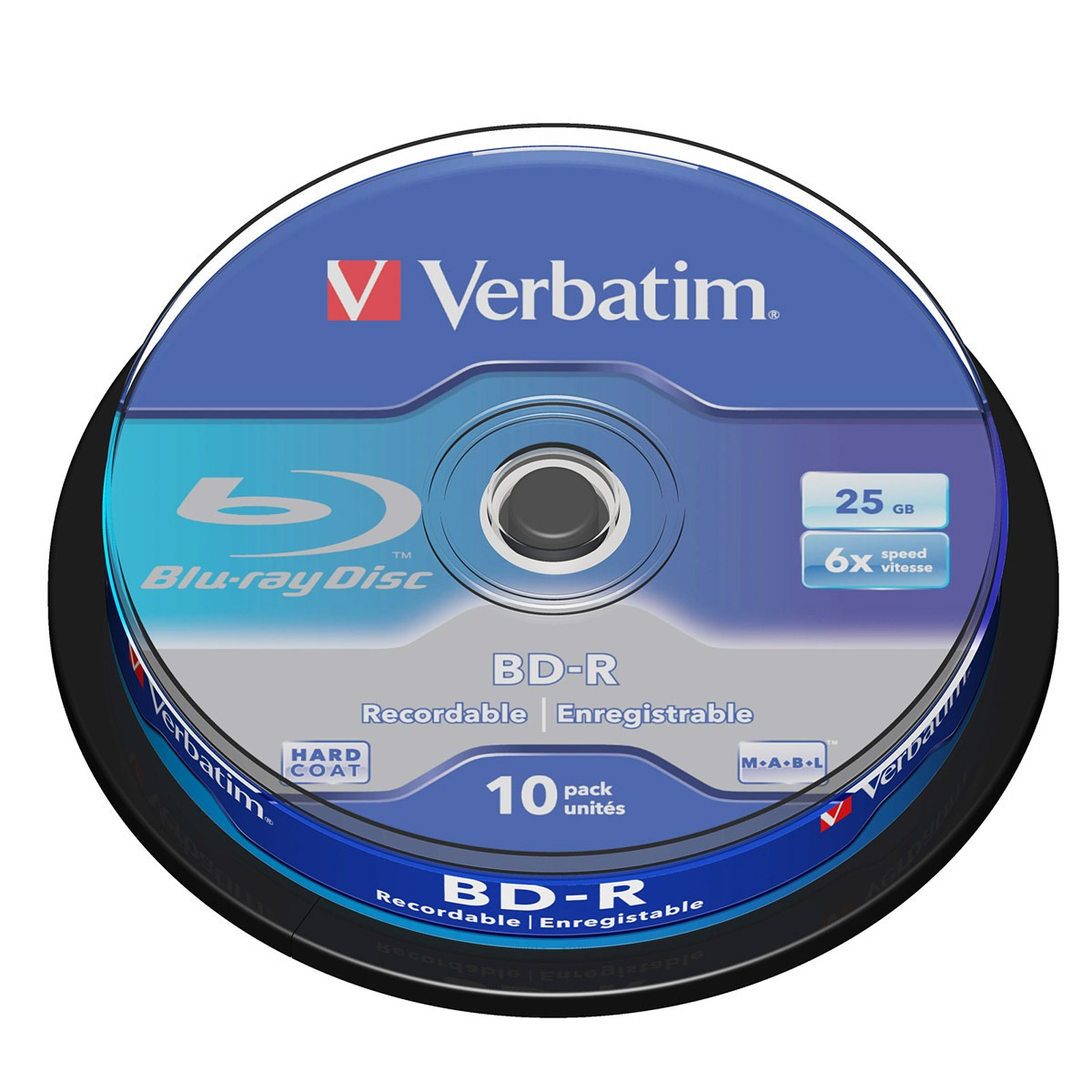 Verbatim BD-R 25 Go certifie 6x (par 10, spindle) - Blu-ray vierge Verbatim