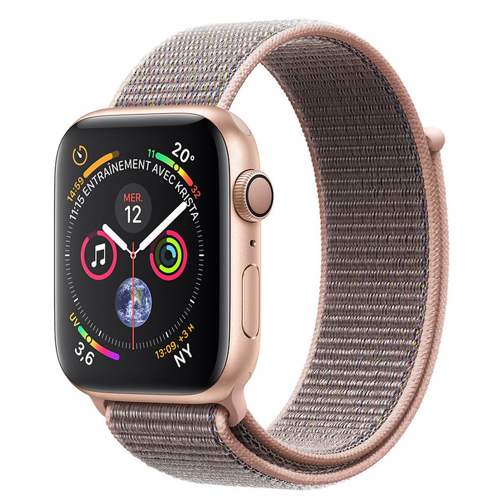 Apple Watch Series 4 GPS Aluminium Or Boucle Sport Rose 44 mm · Reconditionne - Montre connectee Apple
