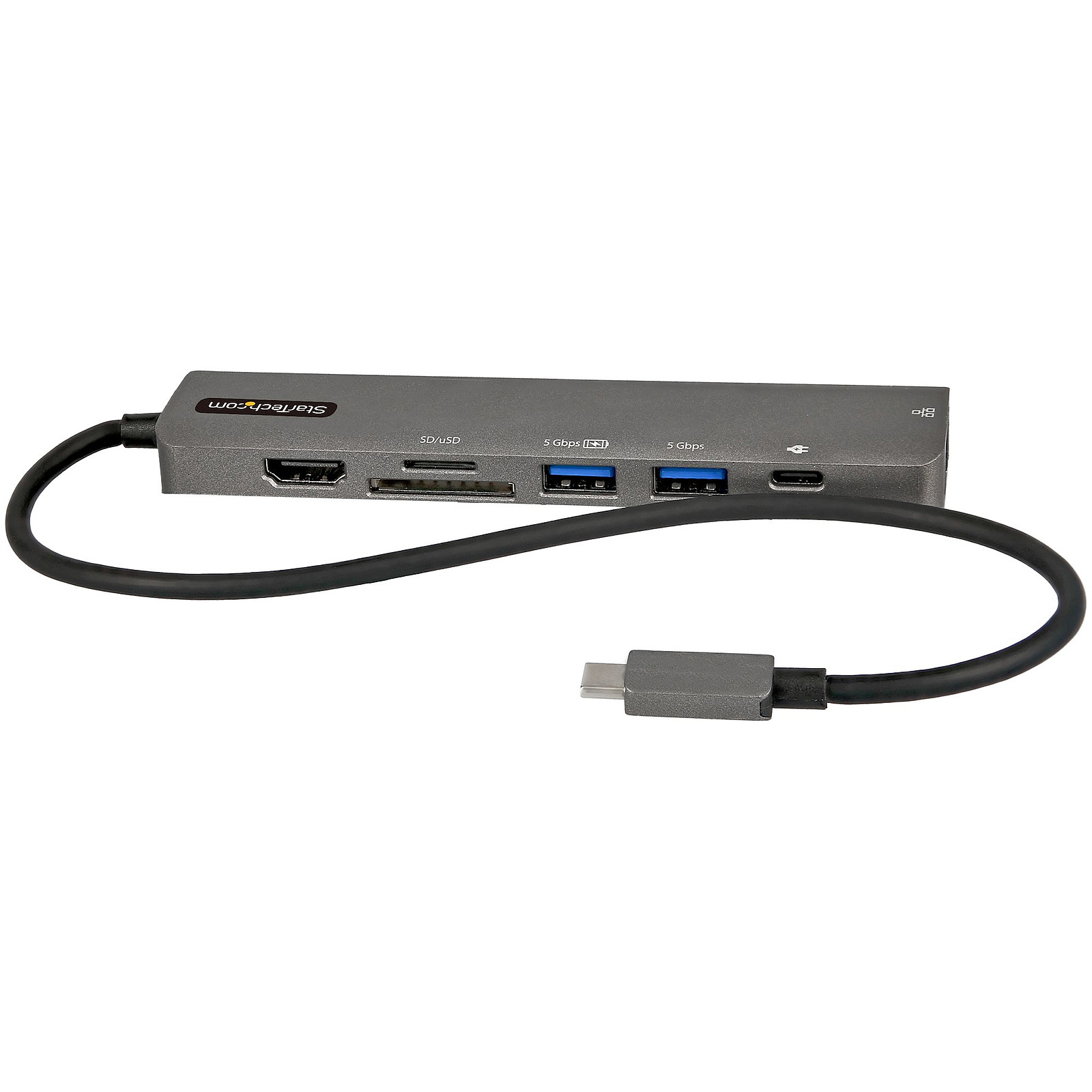 StarTech.com Adaptateur multiport USB-C - Lecteur de carte memoire microSD/SD - Power Delivery 100 W - Station d'accueil PC portable StarTech.com